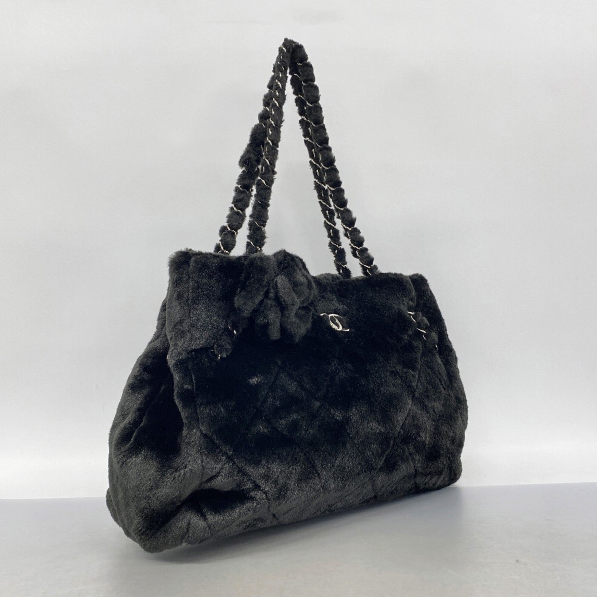 Chanel Black Fur Tote Bag (Pre-Owned)
