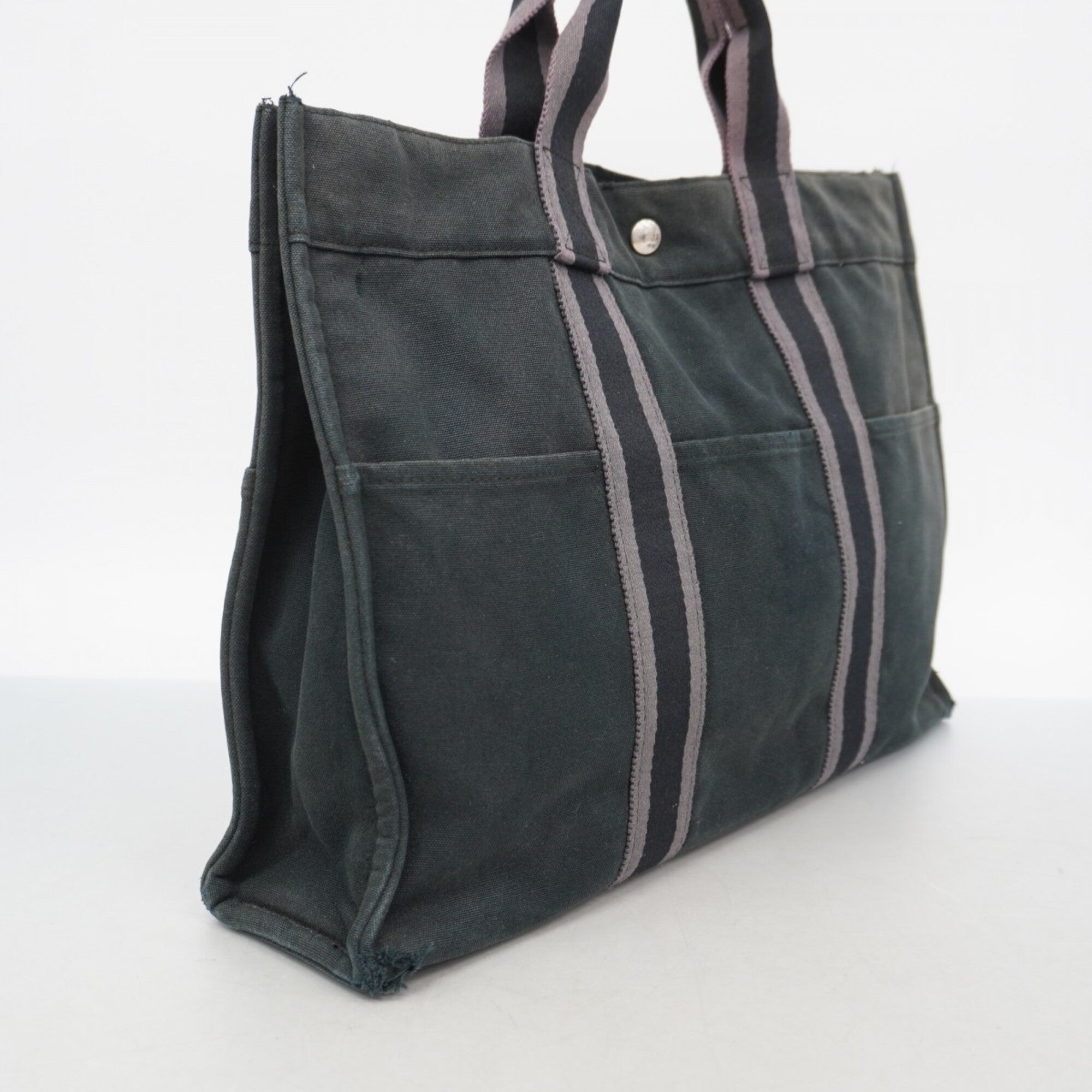 Hermes Black Canvas Tote Bag (Pre-Owned)