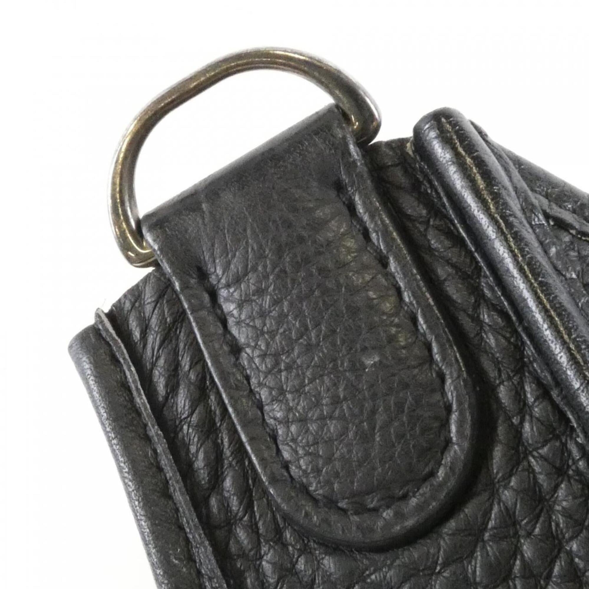 Hermes Black Taurillon Clemence Leather Shoulder Bag (Pre-Owned)
