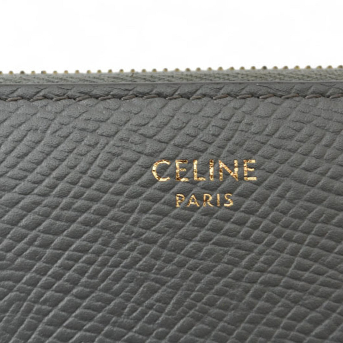 Celine Gray Leather Long Wallet (Bi-Fold) (Pre-Owned)