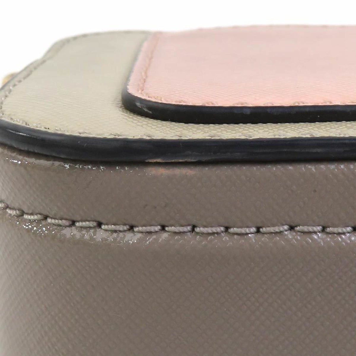 Marc Jacobs Beige Gray Pink Coated Canvas Shoulder Bag (Pre-Owned)