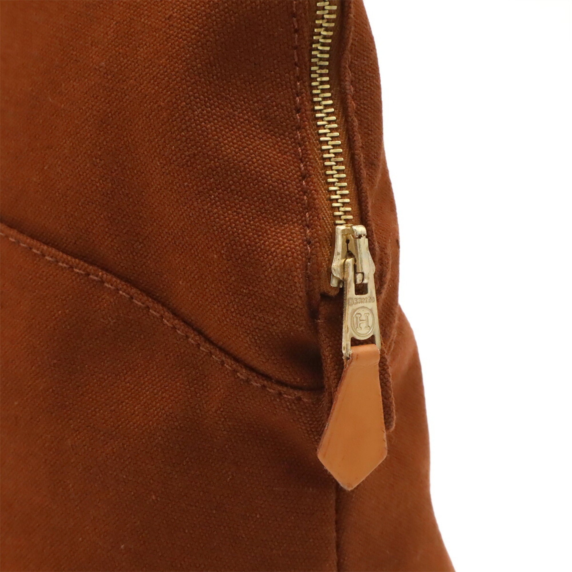 Hermes Brown Canvas Clutch Bag Handbag Pouch (Pre-Owned)