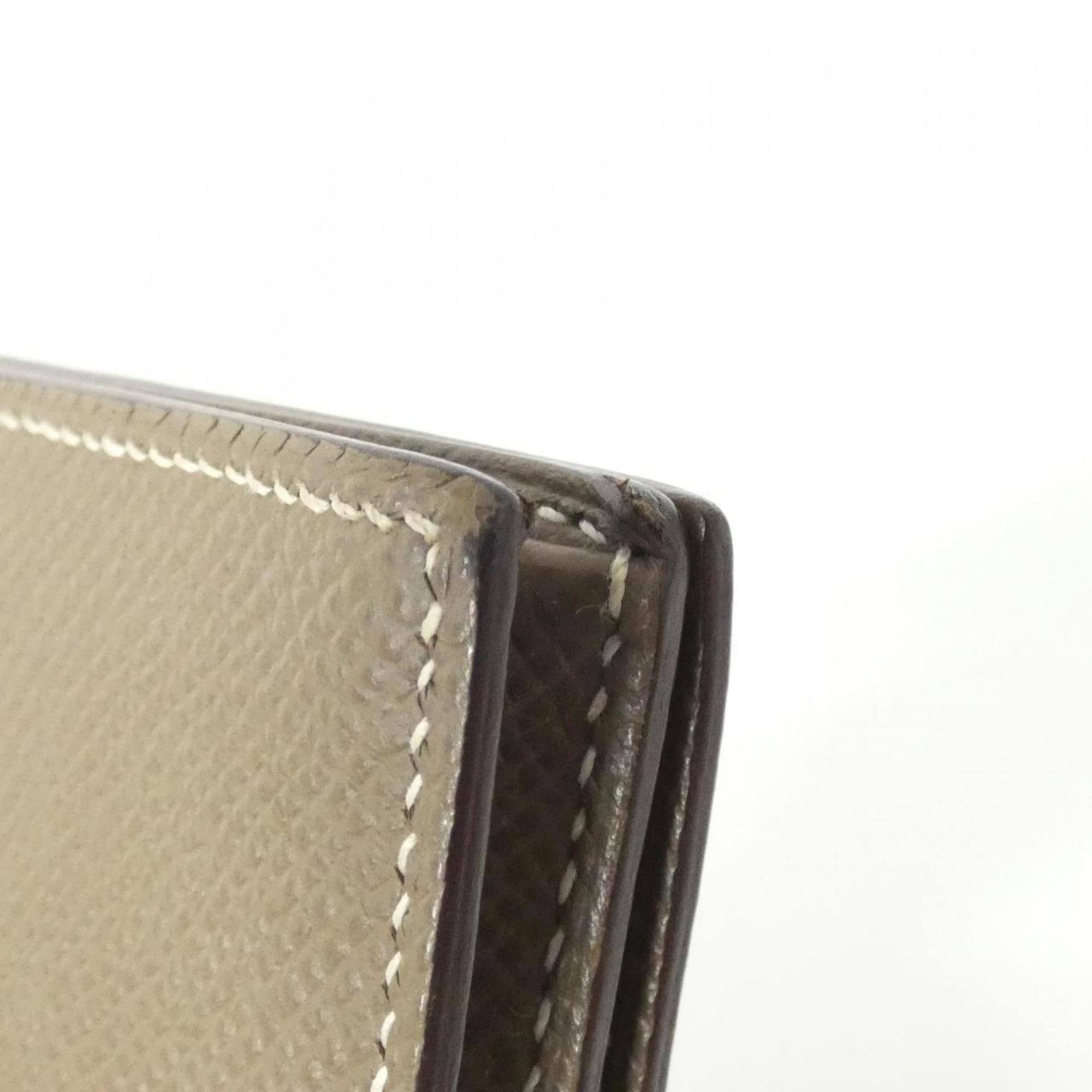 Hermes Etoupe Gray Epsom Leather Middle Wallet (Bi-Fold) (Pre-Owned)