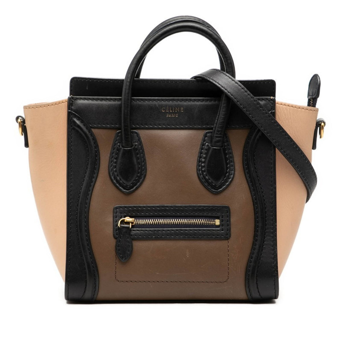 Celine Brown Multi-Color Leather Handbag Shoulder Bag (Pre-Owned)