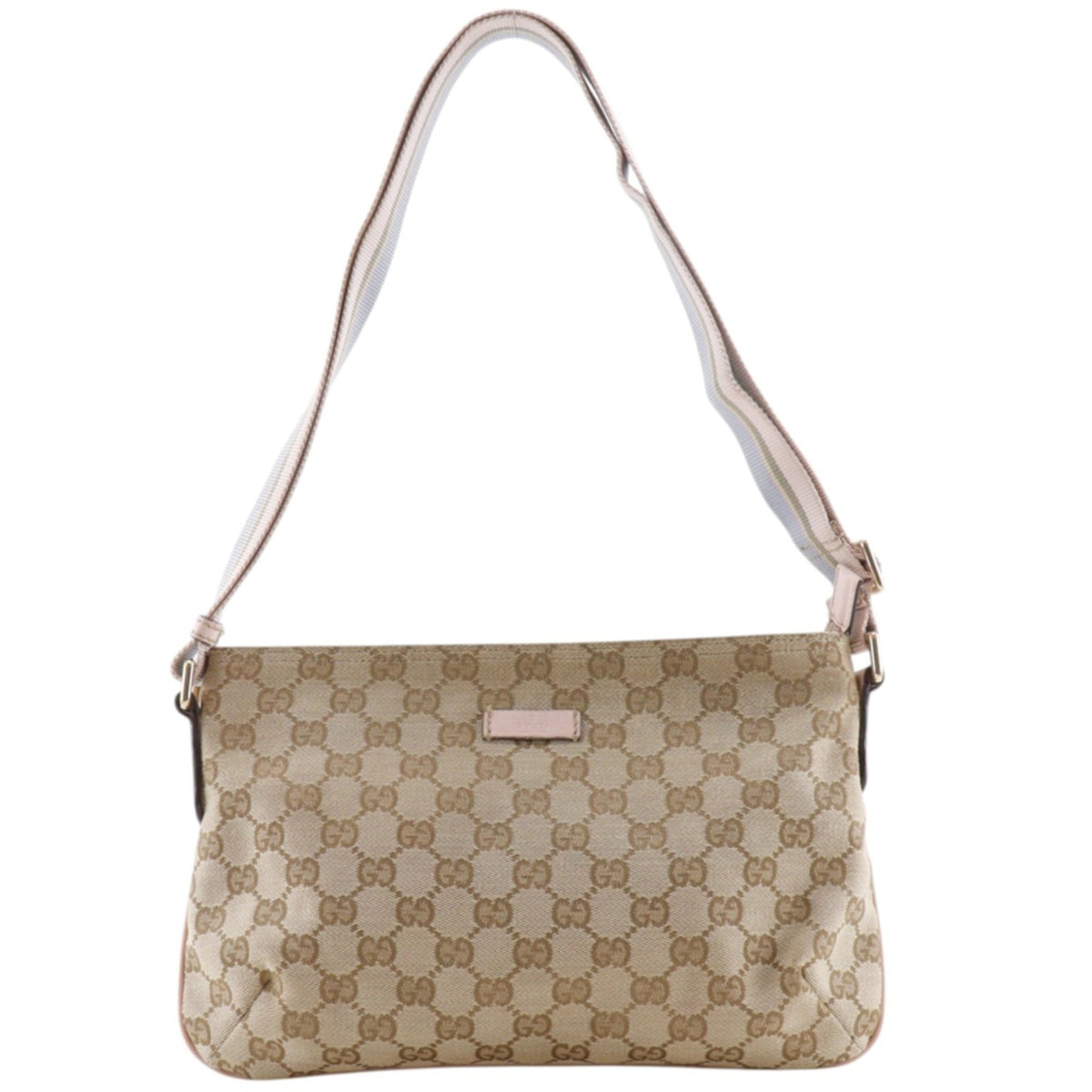 Gucci Gg Canvas Brown Pink Gg Canvas Shoulder Bag (Pre-Owned)