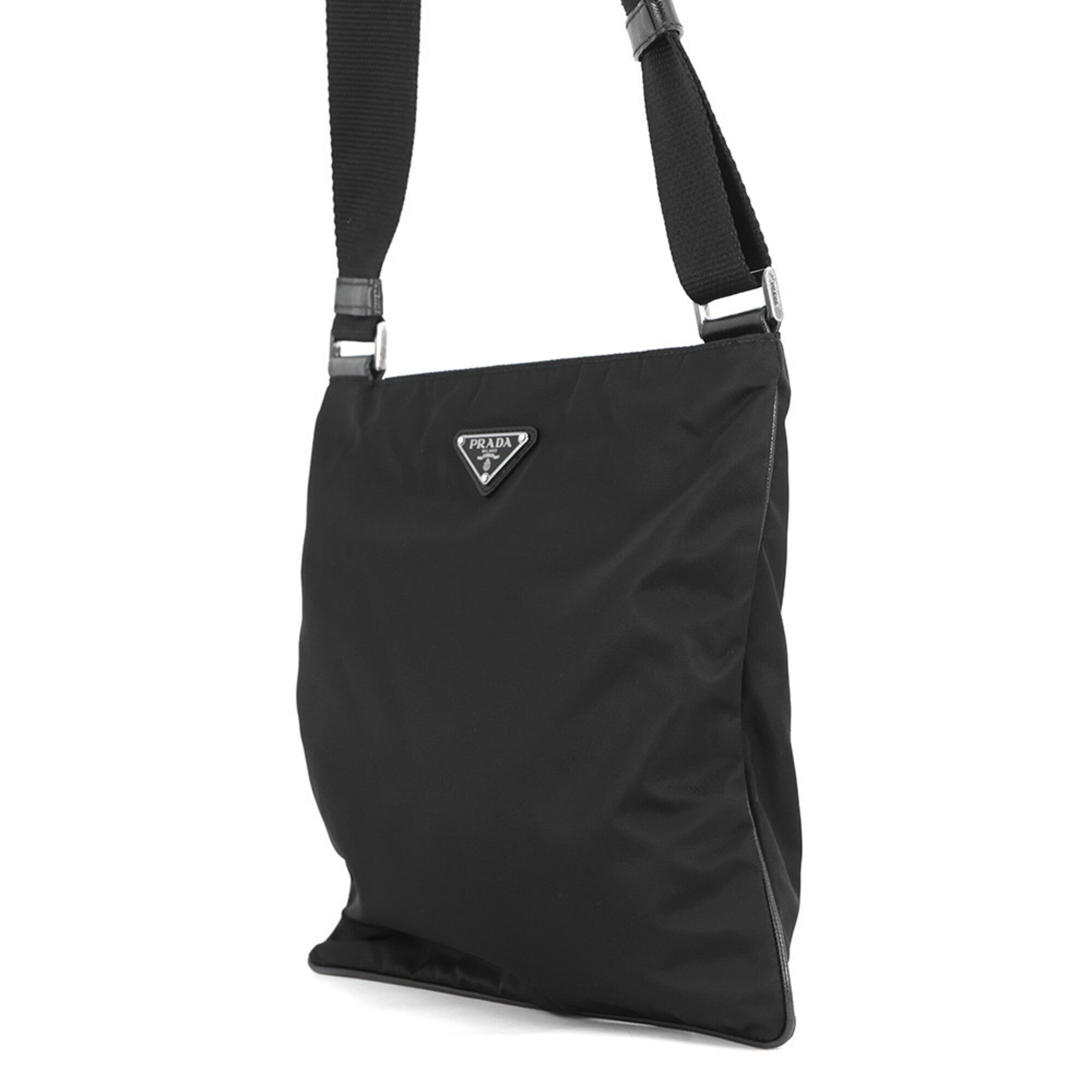 Prada Black Nylon Metal Handbag Shoulder Bag (Pre-Owned)