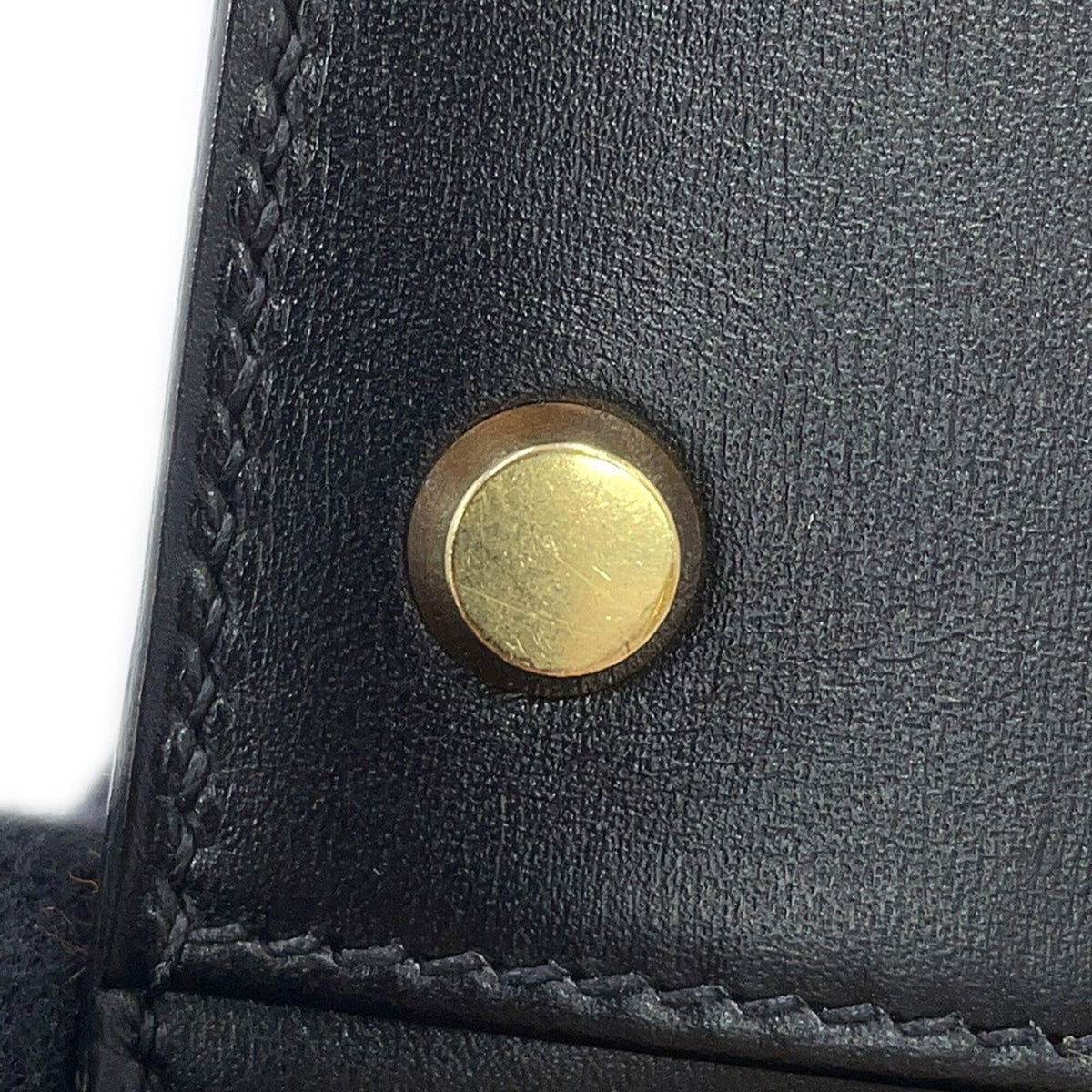 Hermes Kelly Black Box Calf Leather Handbag (Pre-Owned)
