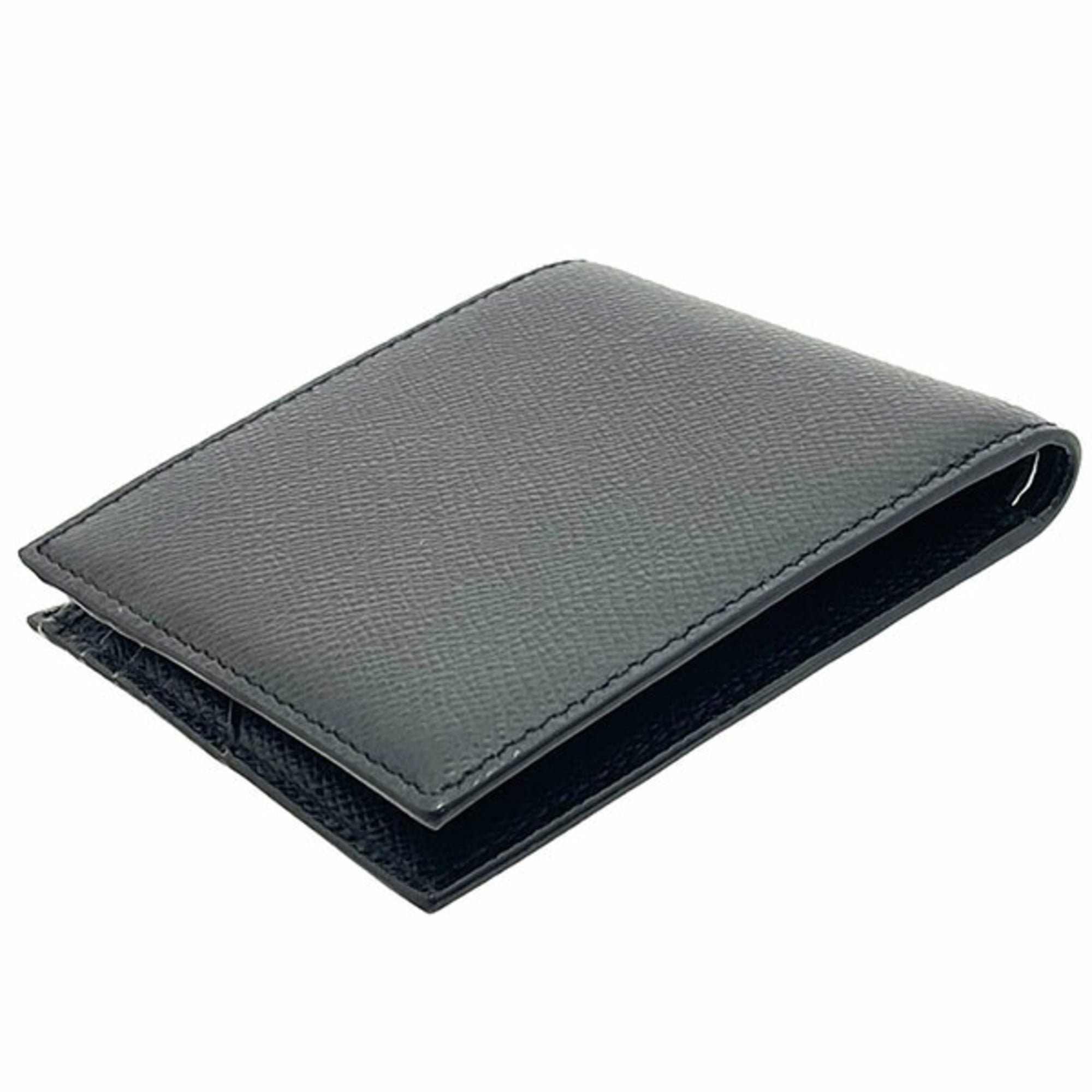 Bally Black Red Color White Leather Bill Wallet (Bi-Fold) (Pre-Owned)