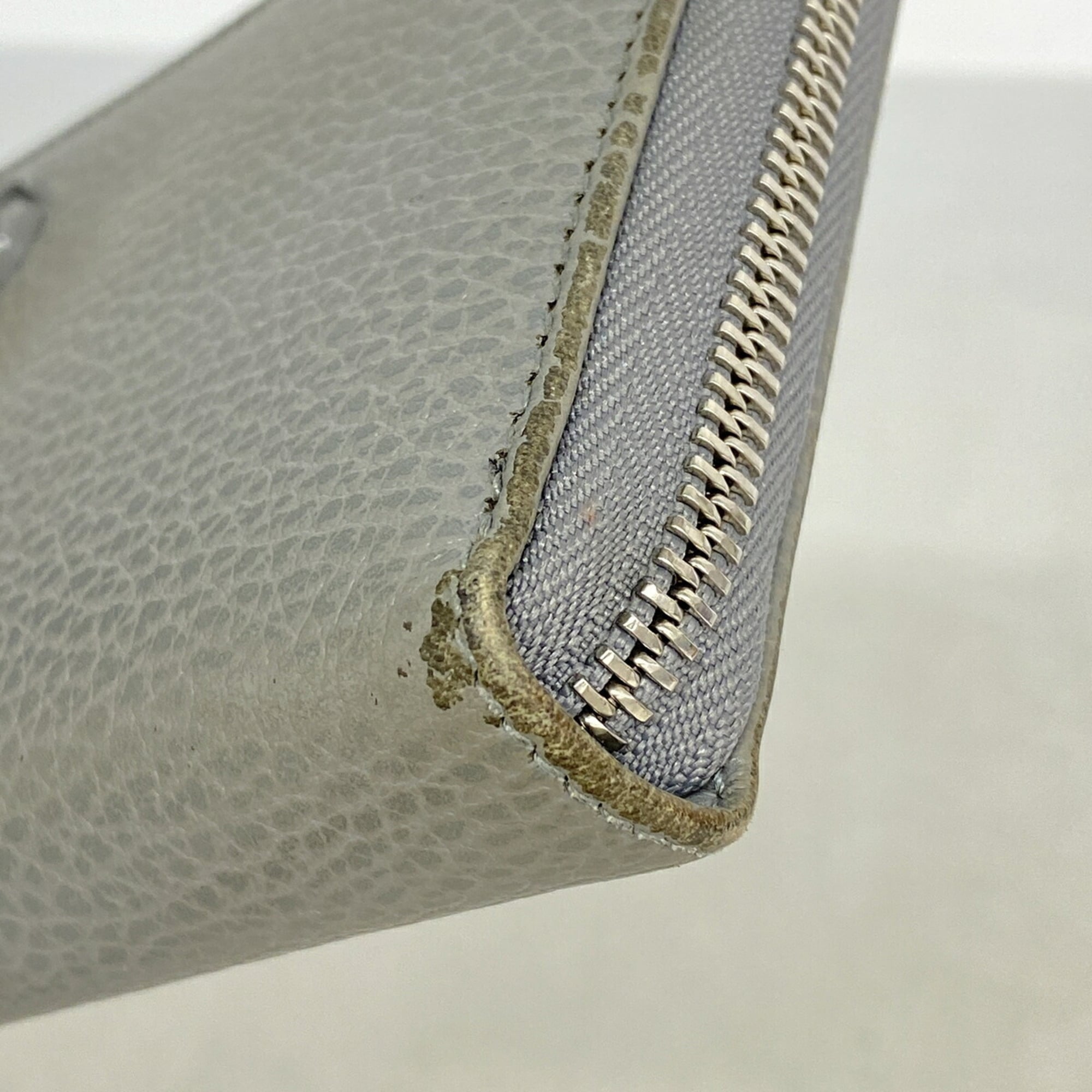 Gucci Gray Leather Long Wallet (Bi-Fold) (Pre-Owned)