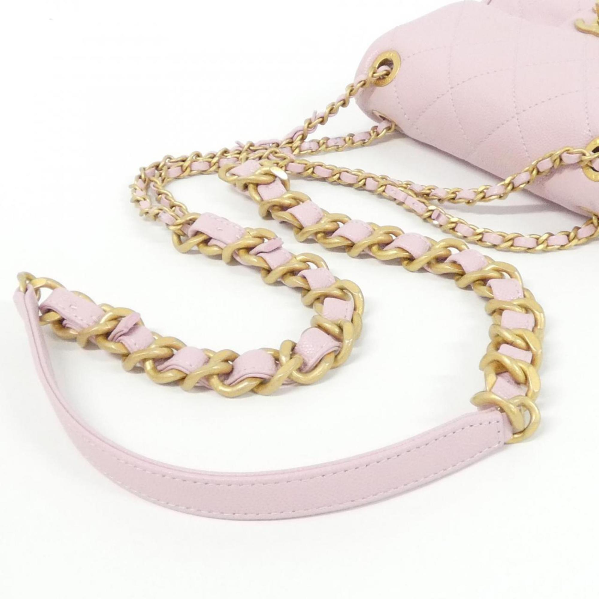 Chanel Pink Grained Calfskin Shoulder Bag (Pre-Owned)