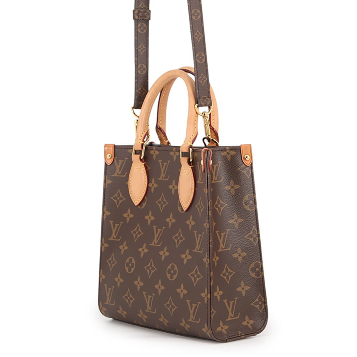 Louis Vuitton Brown Red Color Monogram Canvas Handbag Shoulder Bag (Pre-Owned)