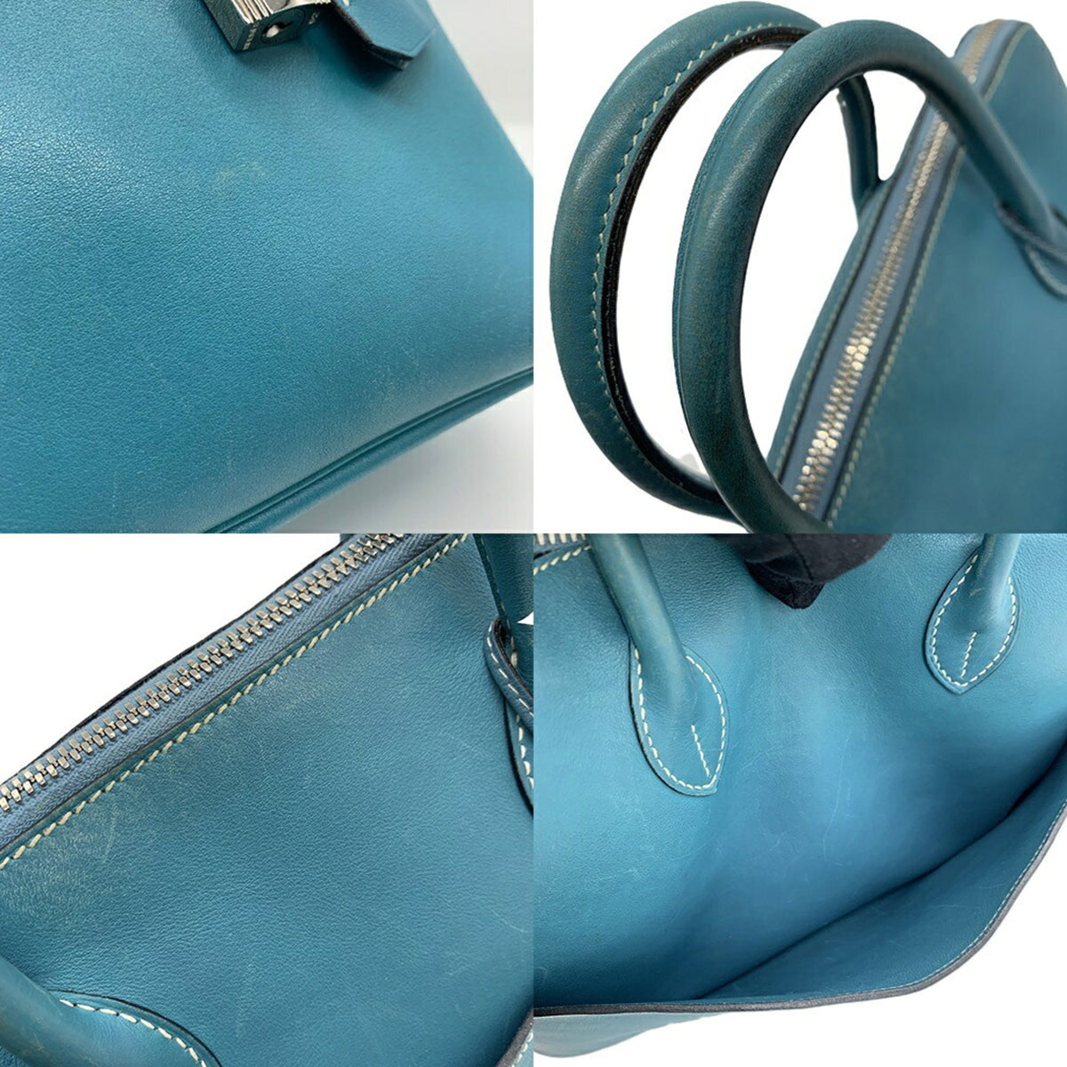 Hermes Bolide Blue Swift Leather Handbag (Pre-Owned)
