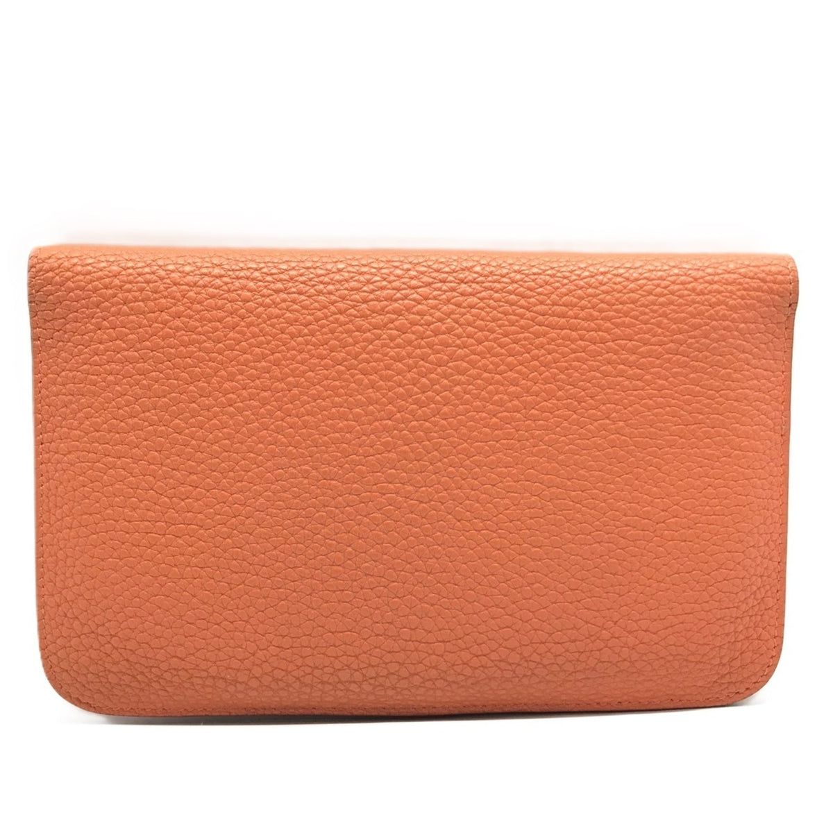 Hermes Orange Taurillon Clemence Leather Pouch (Pre-Owned)