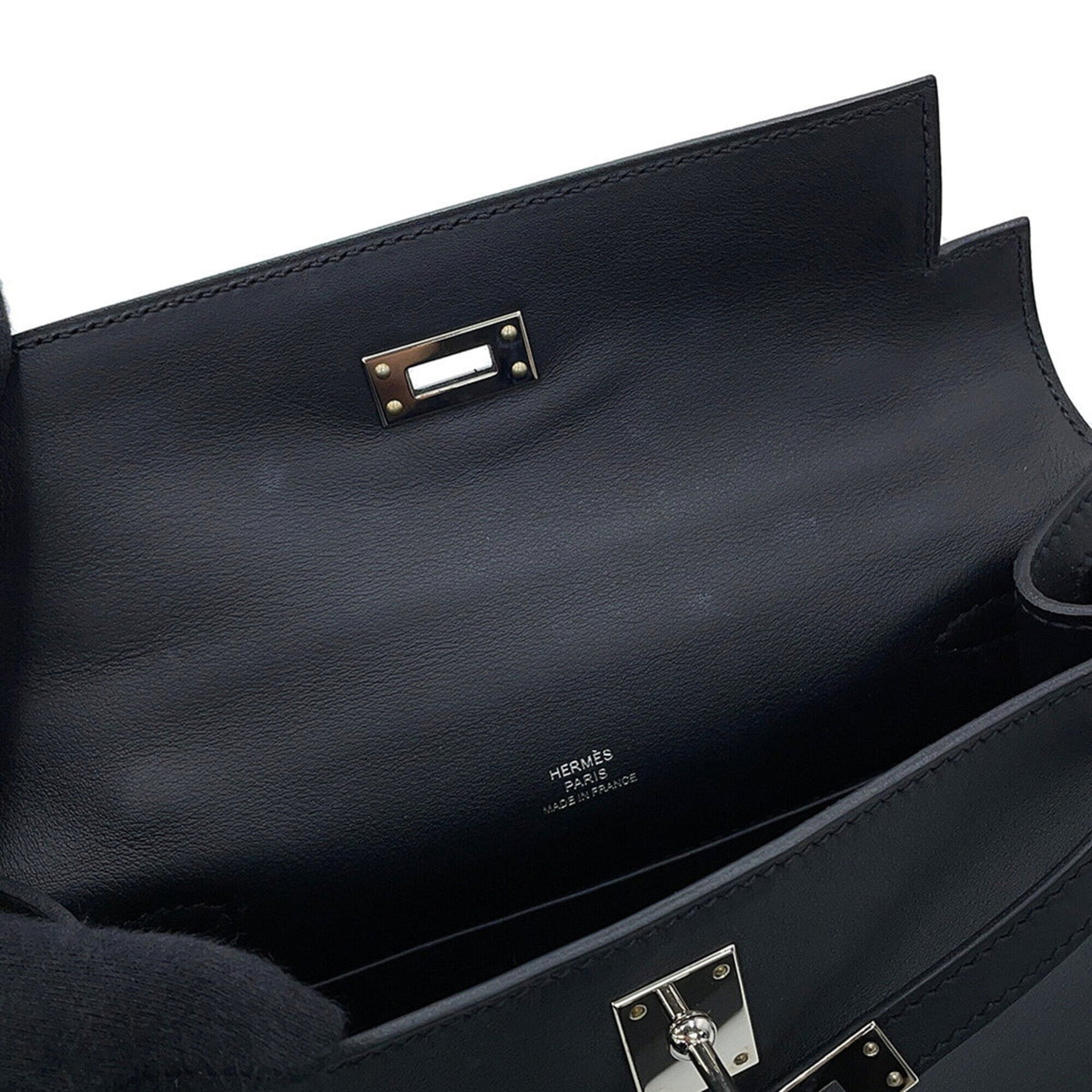 Hermes Black Swift Leather Handbag Pochette (Pre-Owned)