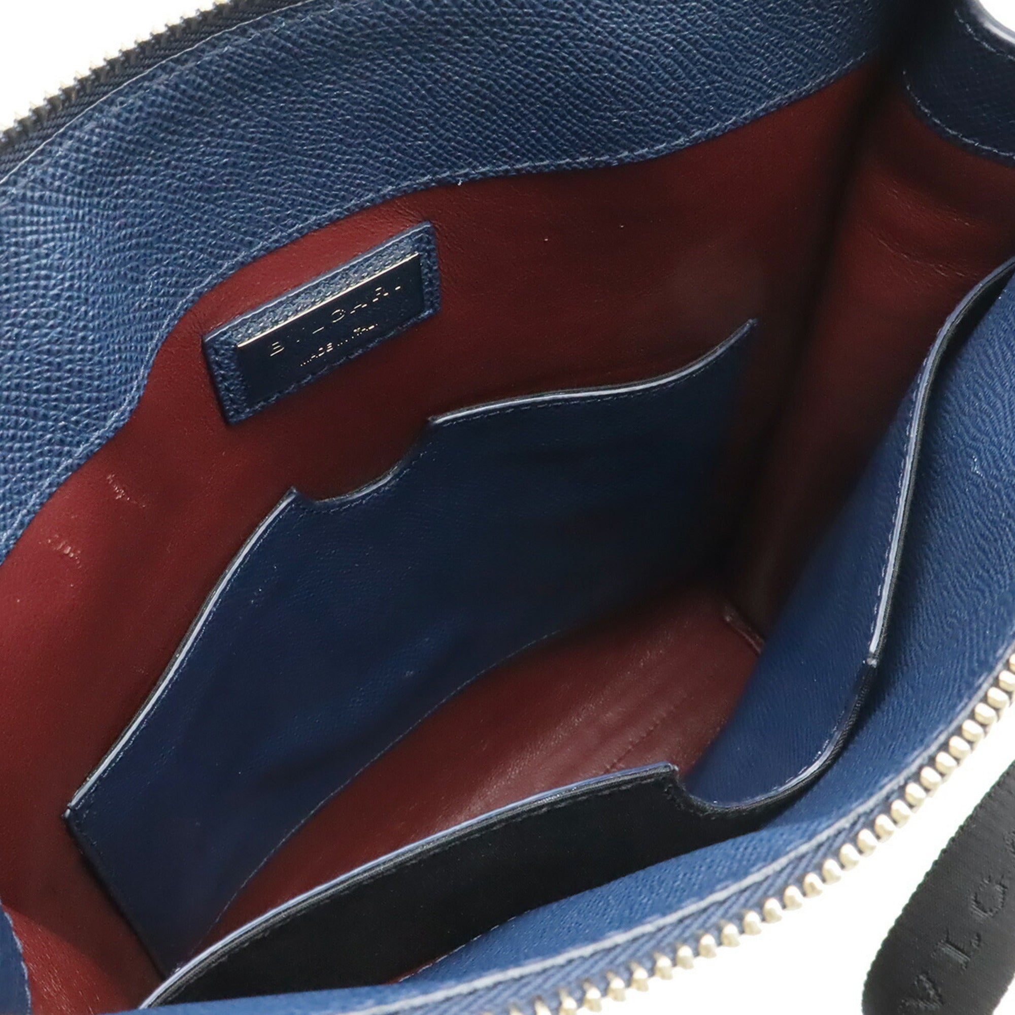 Bvlgari Bvlgari Bvlgari Navy Red Color Leather Handbag Shoulder Bag (Pre-Owned)