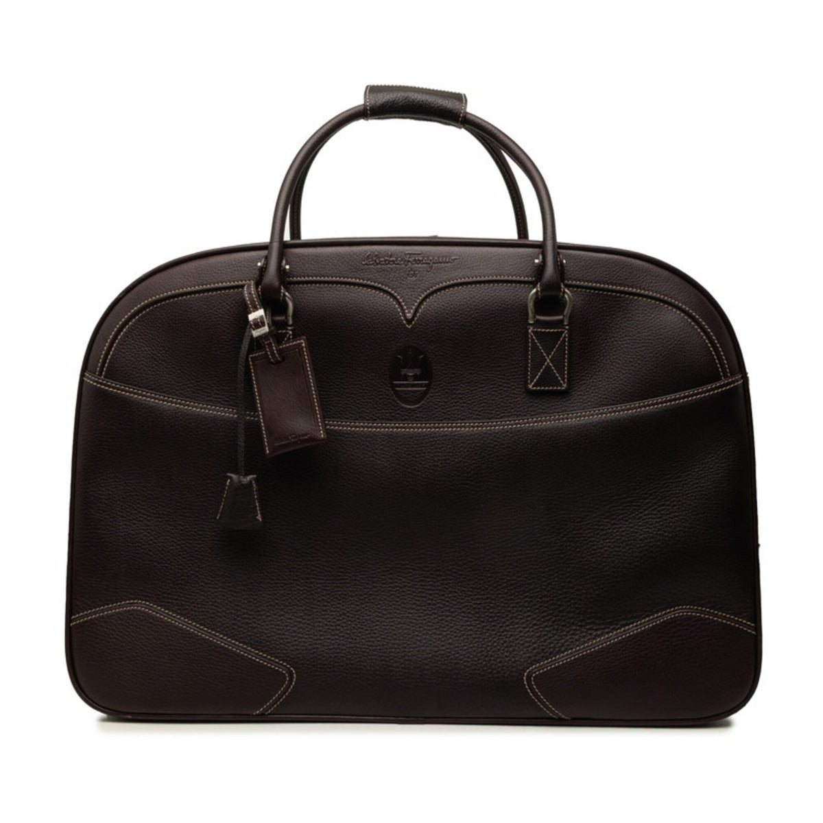 Salvatore Ferragamo Brown Leather Boston Bag (Pre-Owned)