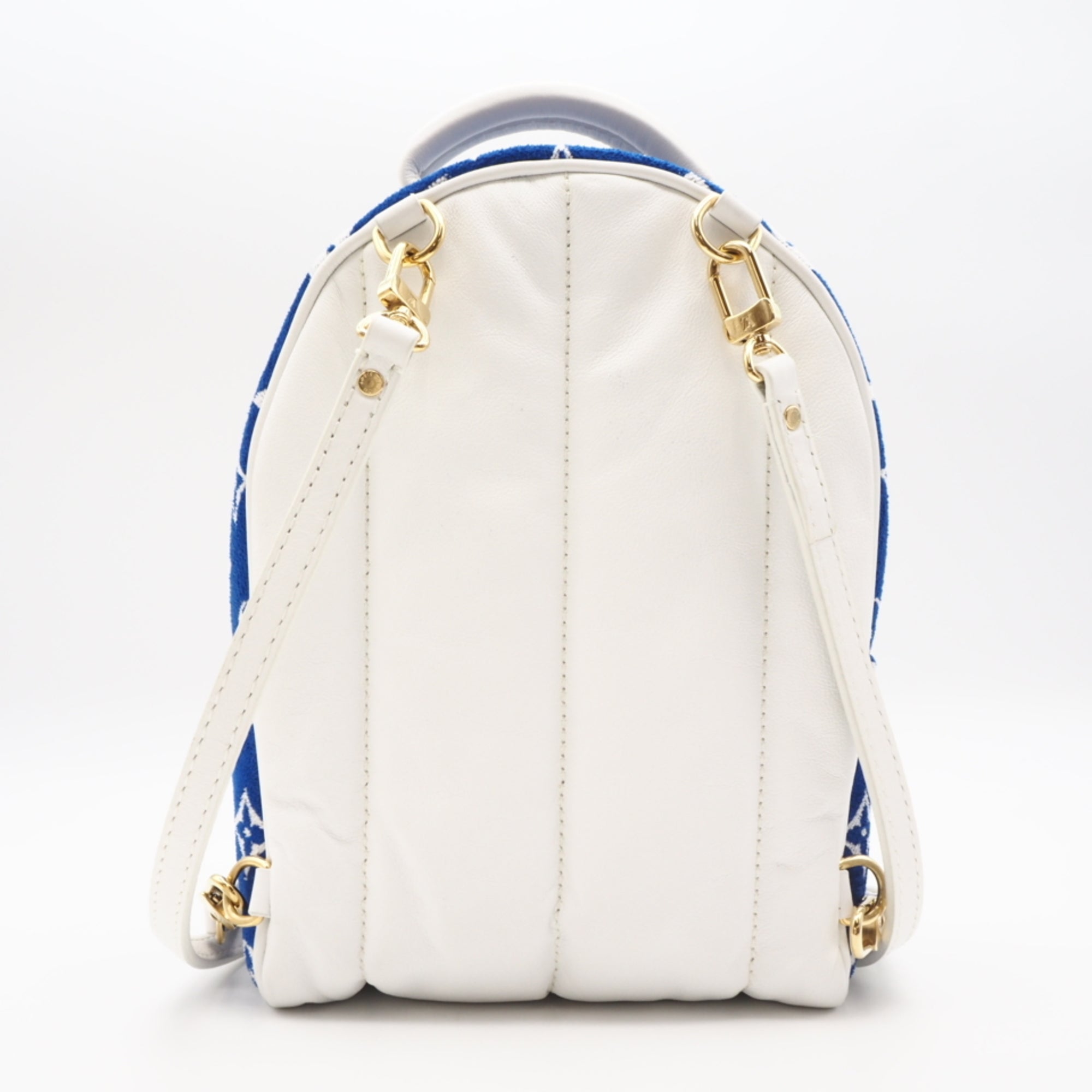Louis Vuitton Blue White Jacquard Velvet Backpack (Pre-Owned)