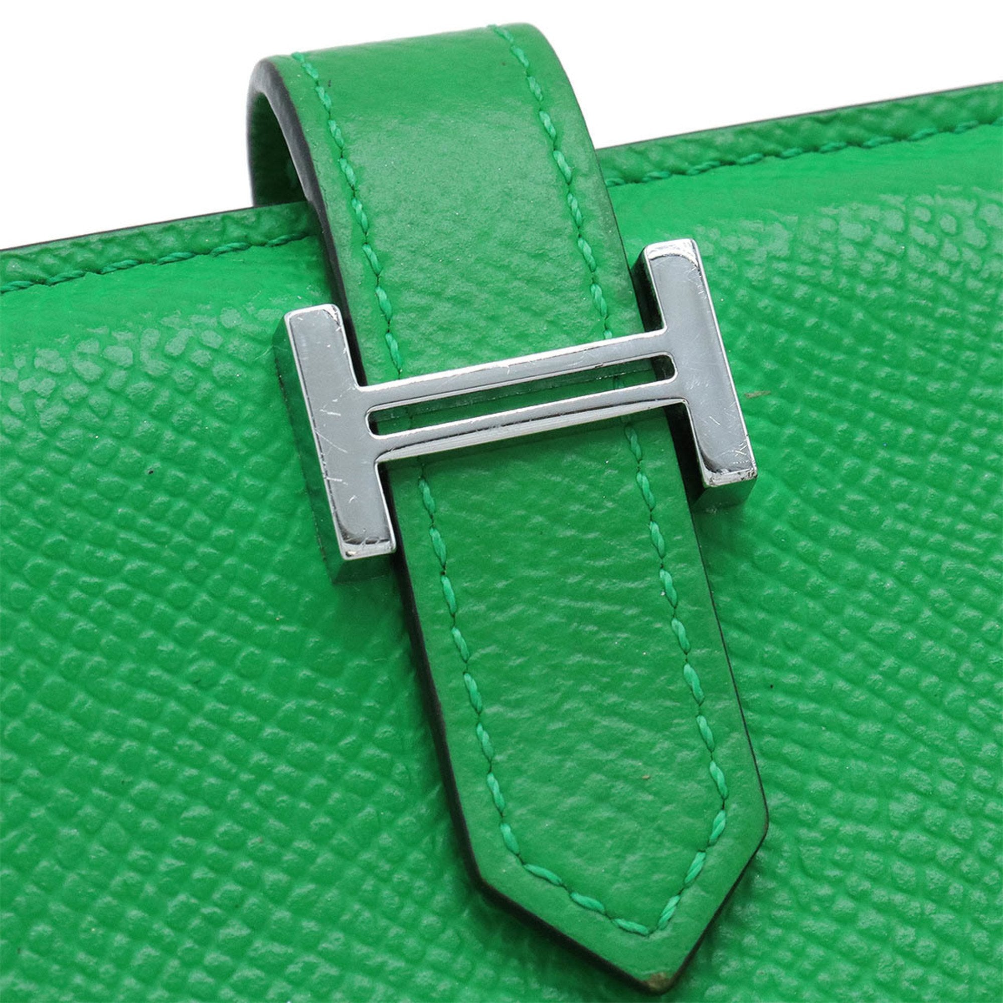 Hermes Green Leather Wallet (Bi-Fold) (Pre-Owned)