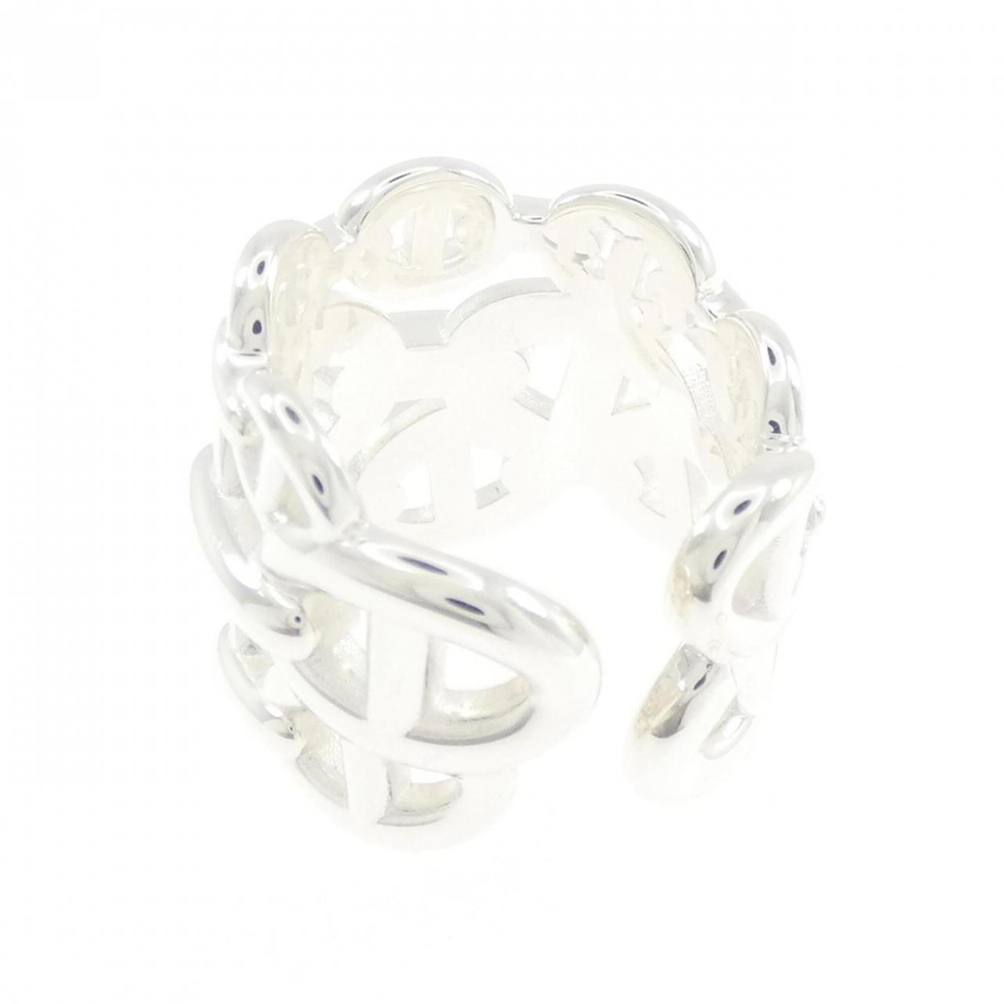 Hermes Silver Silver 925 Band Ring (Pre-Owned)