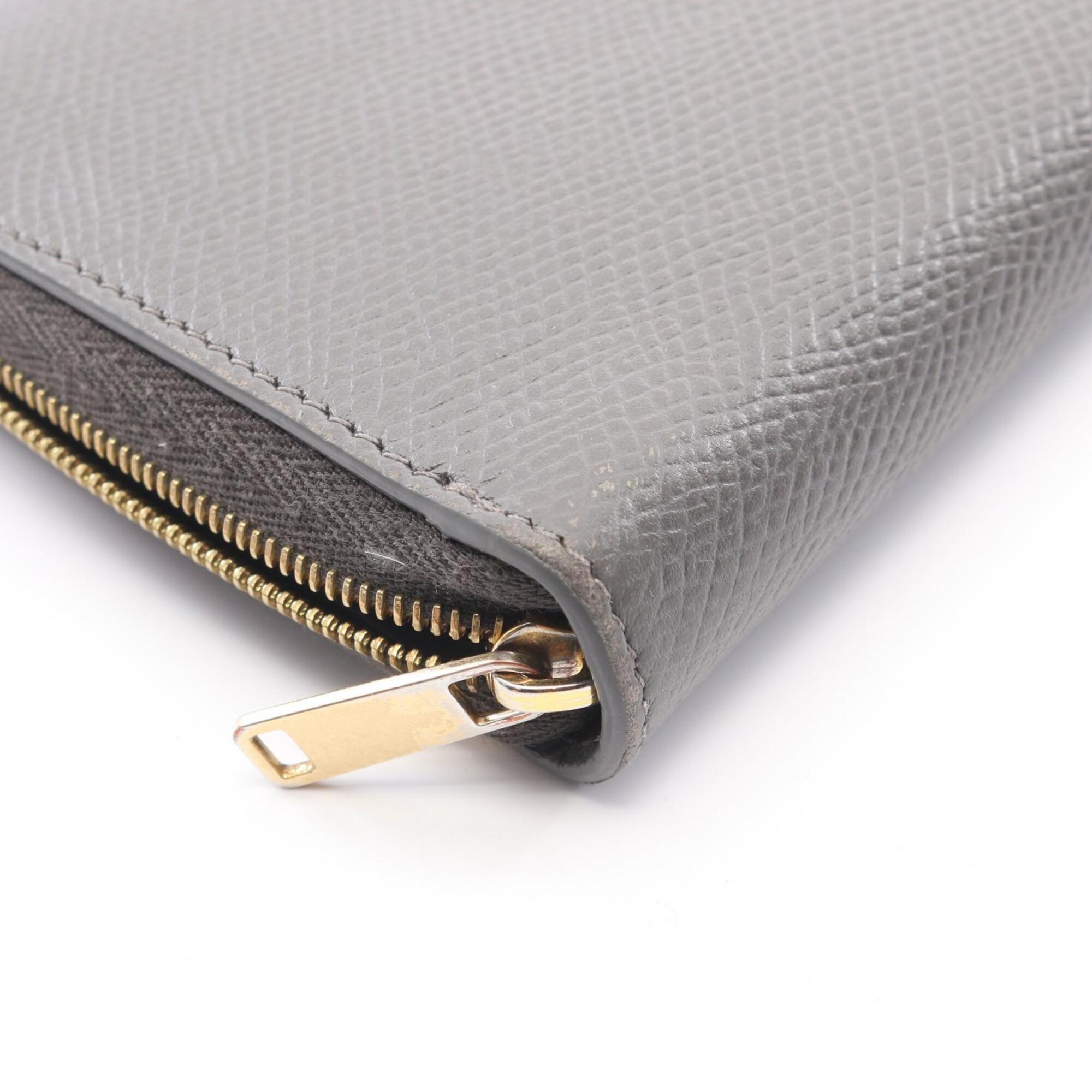 Celine Gray Leather Long Wallet (Bi-Fold) (Pre-Owned)
