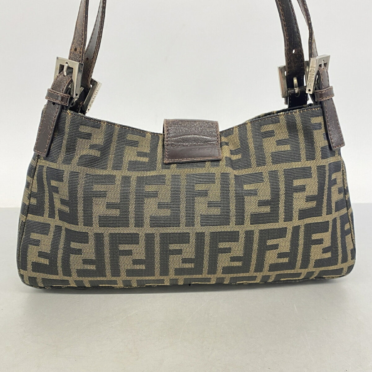 Fendi Brown Nylon Canvas Shoulder Bag (Pre-Owned)