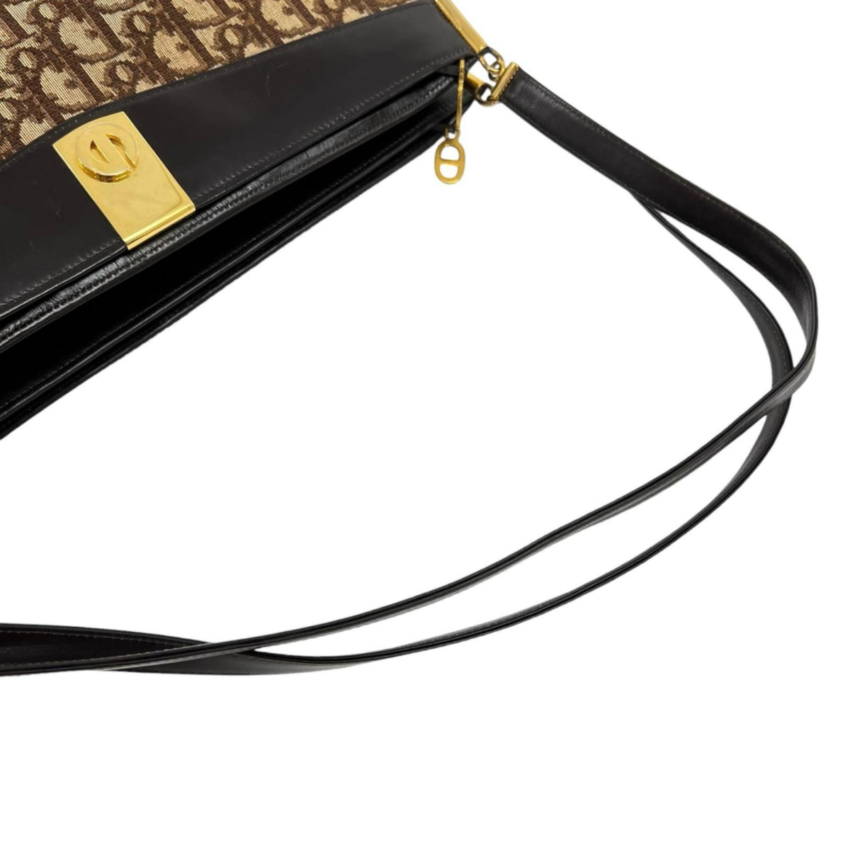 Christian Dior Brown Canvas Leather Shoulder Bag (Pre-Owned)