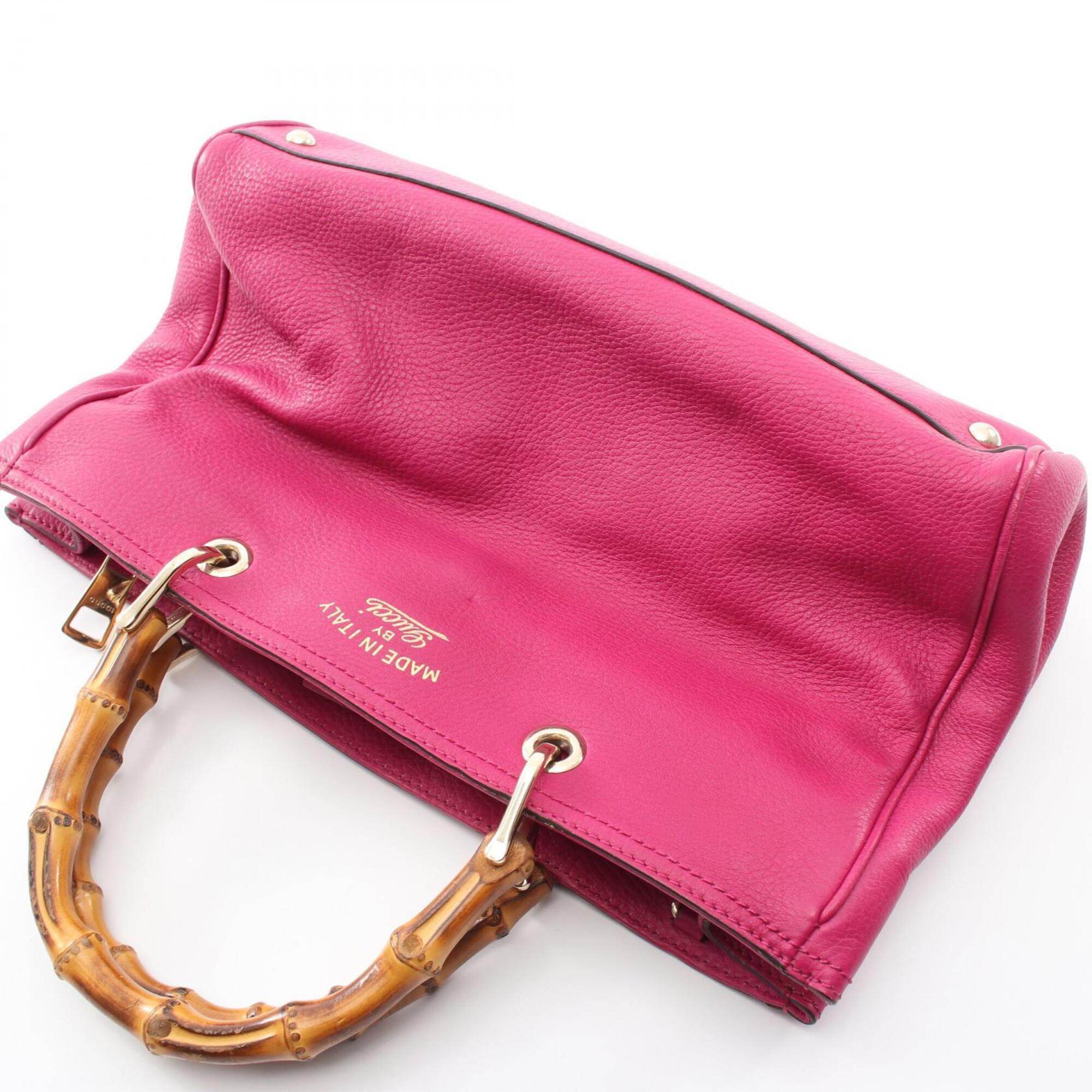 Gucci Pink Leather Handbag Tote Bag (Pre-Owned)
