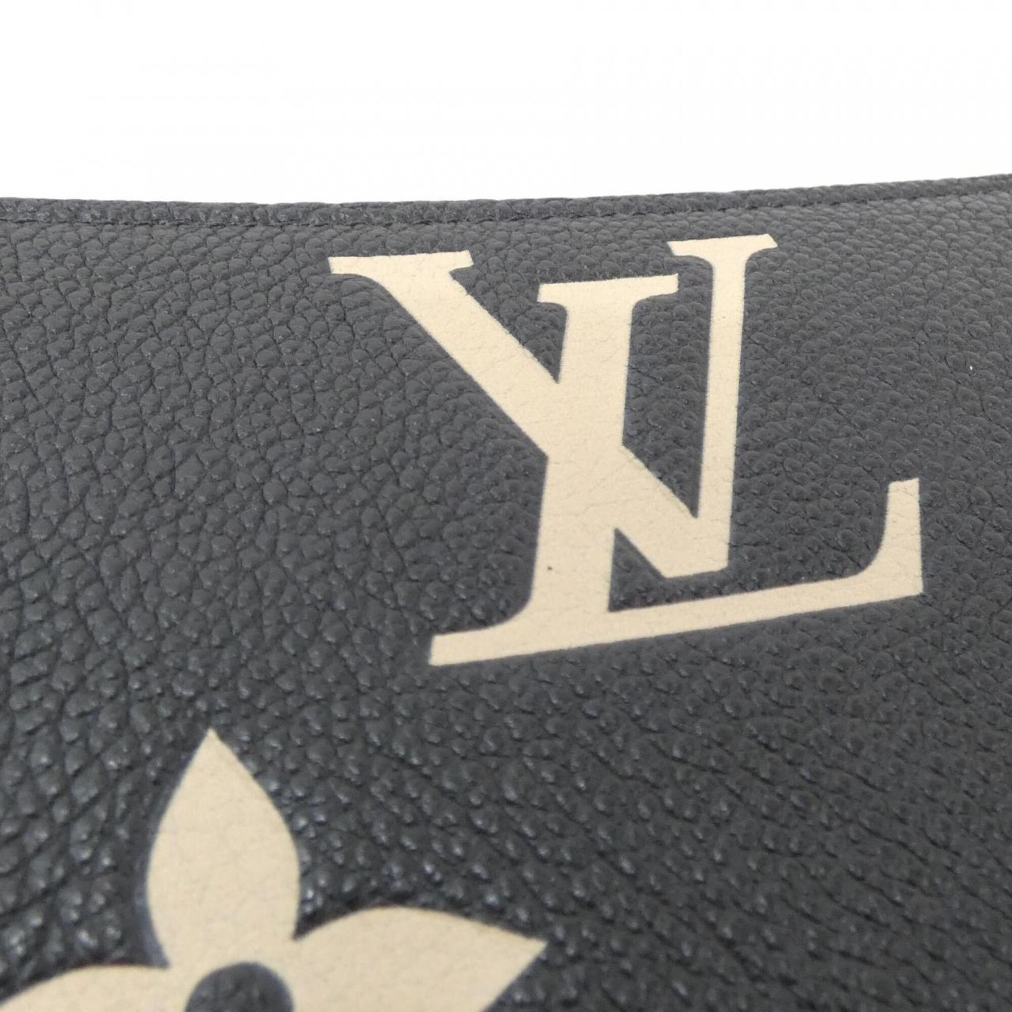 Louis Vuitton Monogram Empreinte Beige Black Leather Long Wallet (Bi-Fold) (Pre-Owned)