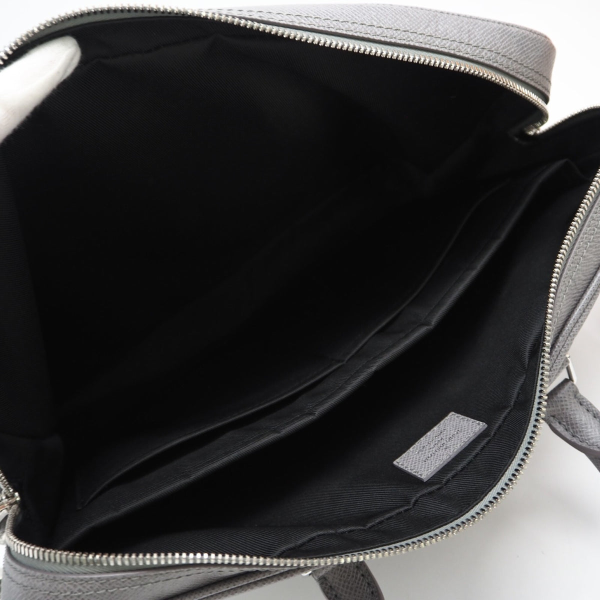 Louis Vuitton Gray Leather Briefcase Handbag (Pre-Owned)