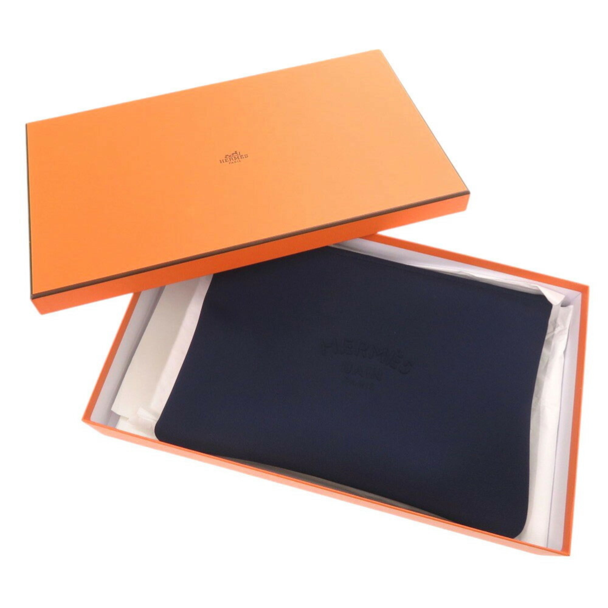 Hermes Blue Marine Nylon Elastane Pouch (Pre-Owned)