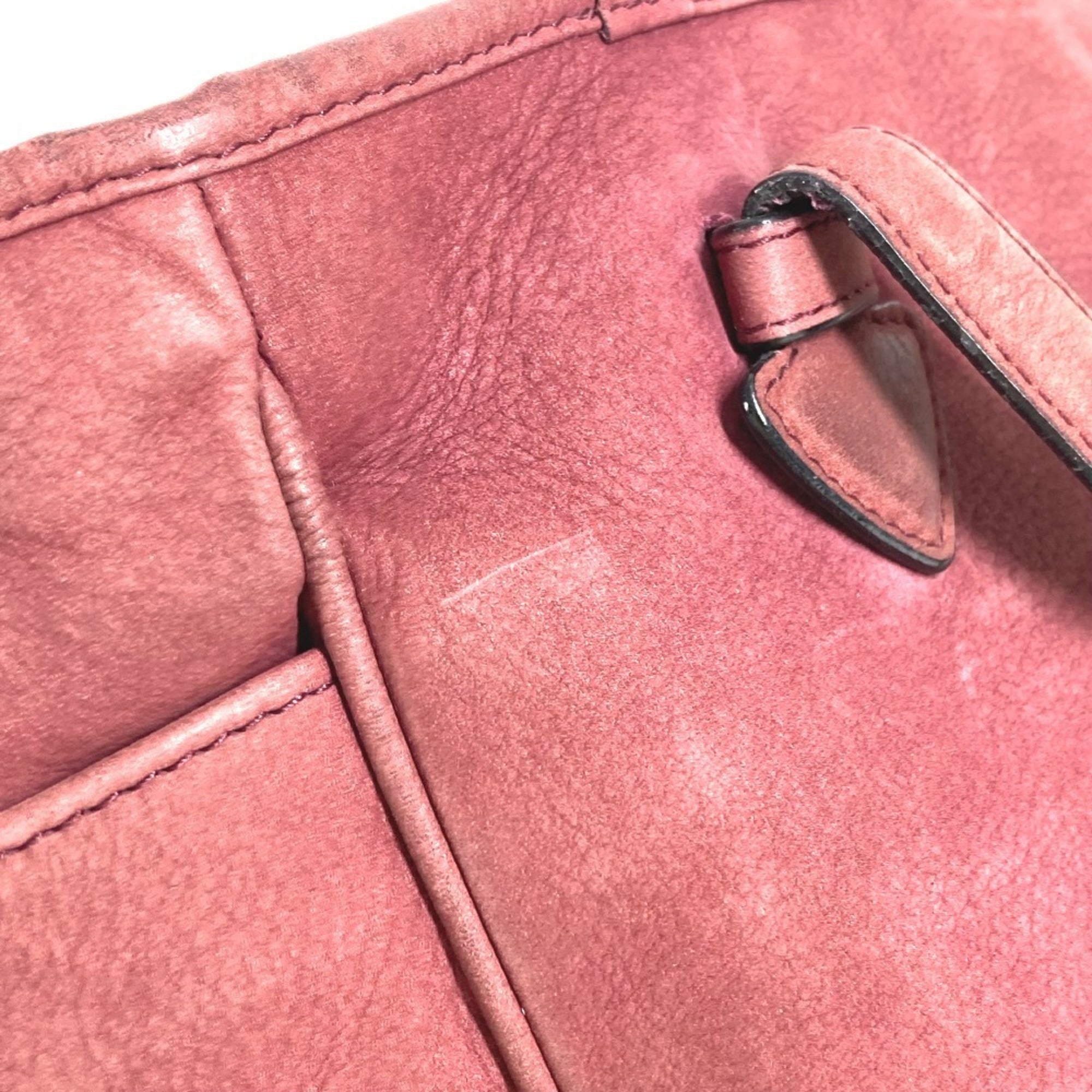 Loewe Bordeaux Leather Shoulder Bag Tote Bag (Pre-Owned)