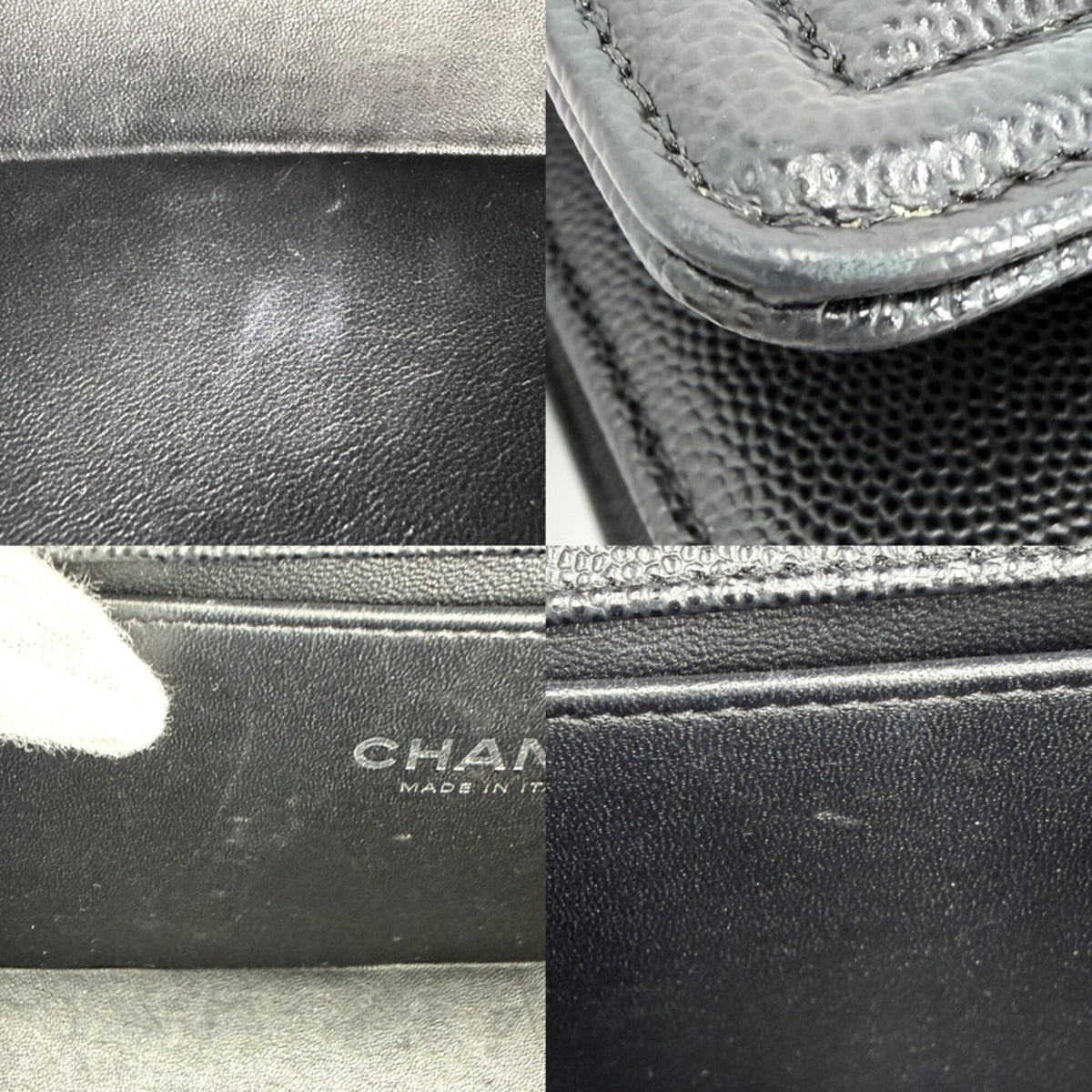 Chanel Matelasse Black Grained Calfskin Shoulder Bag (Pre-Owned)