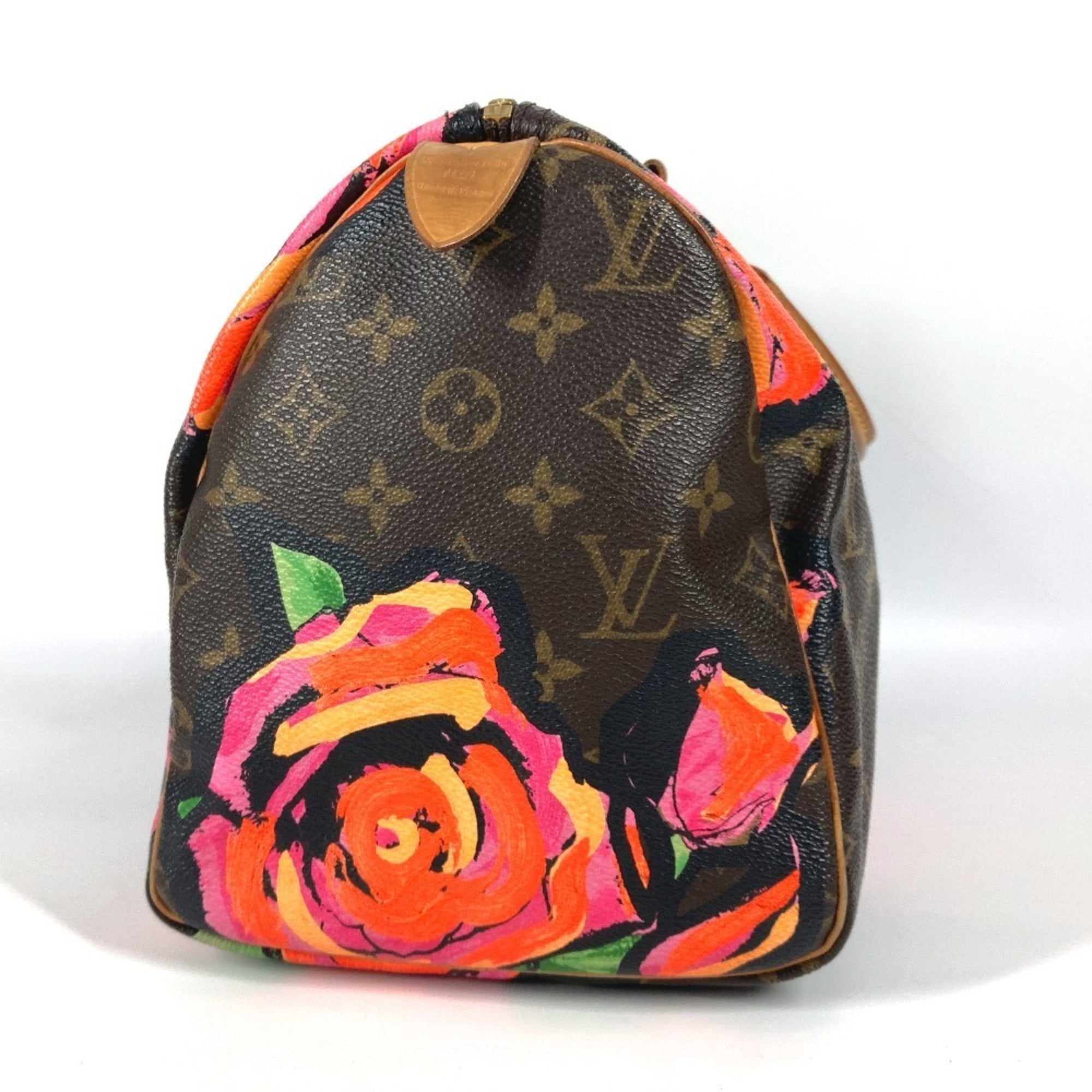 Louis Vuitton Brown Pink Canvas Boston Bag Handbag (Pre-Owned)