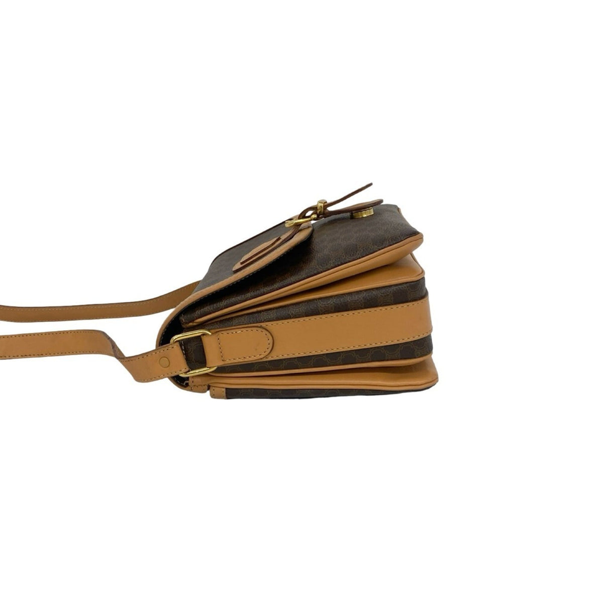 Celine Brown Leather Pvc Crossbody Bag Pochette Shoulder Bag (Pre-Owned)