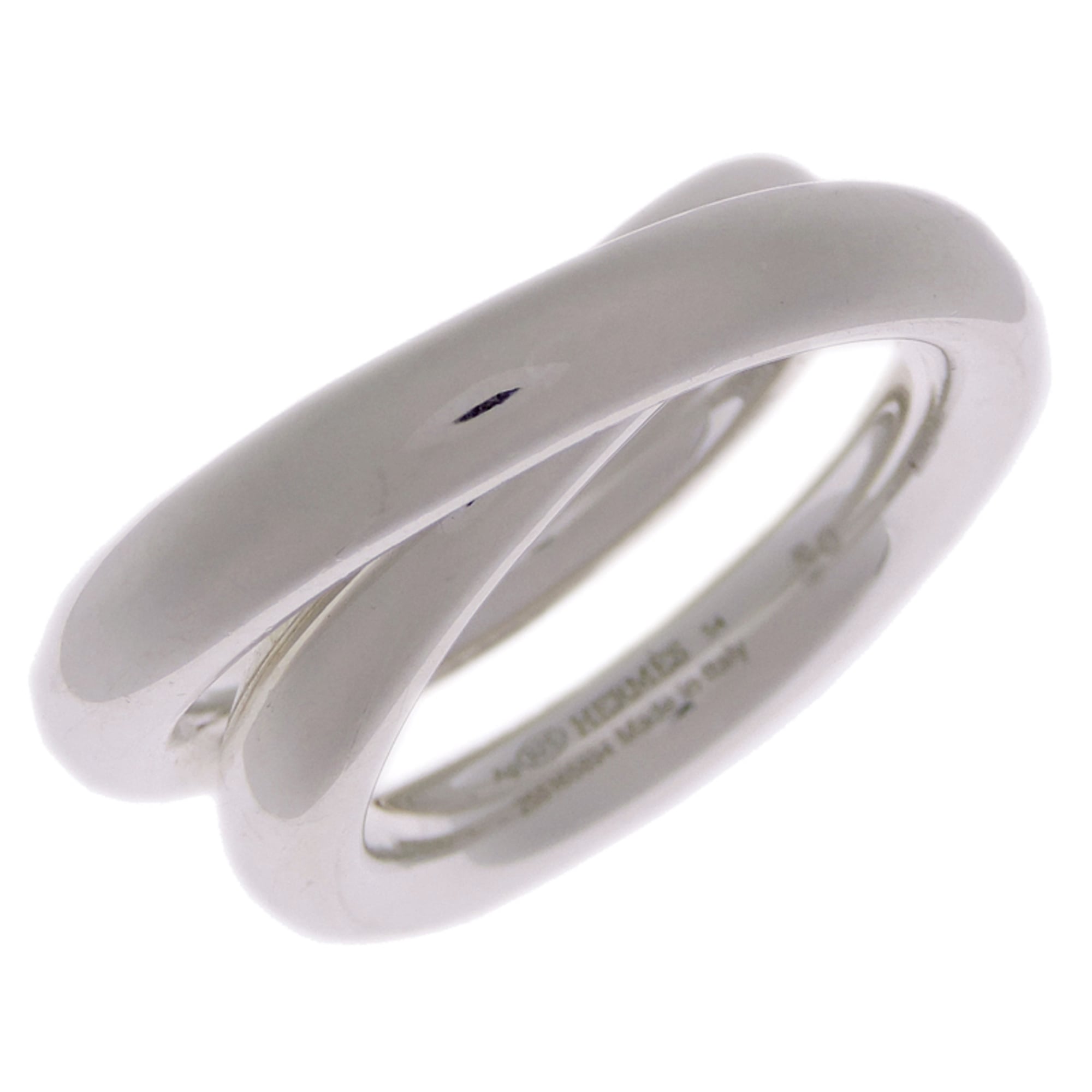 Hermes Silver 925 Band Ring (Pre-Owned)