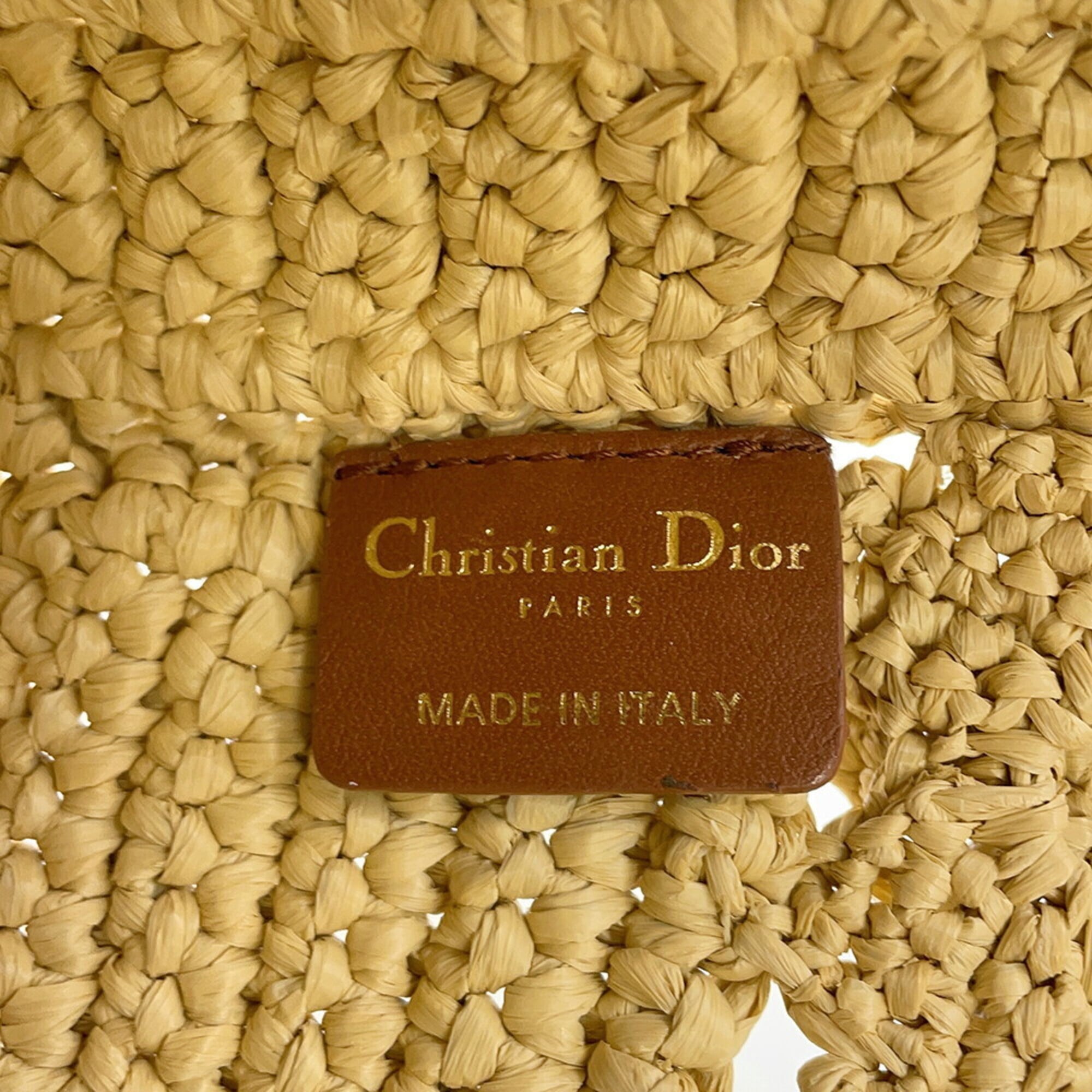 Christian Dior Brown Raffia Handbag (Pre-Owned)