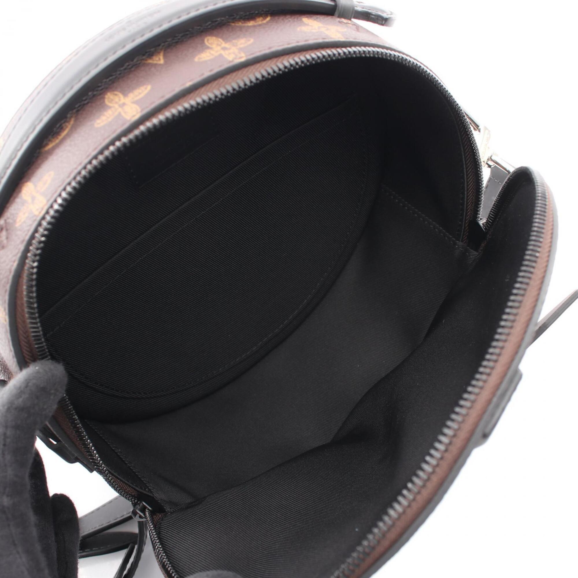 Louis Vuitton Black Brown Coated Canvas Leather Handbag (Pre-Owned)