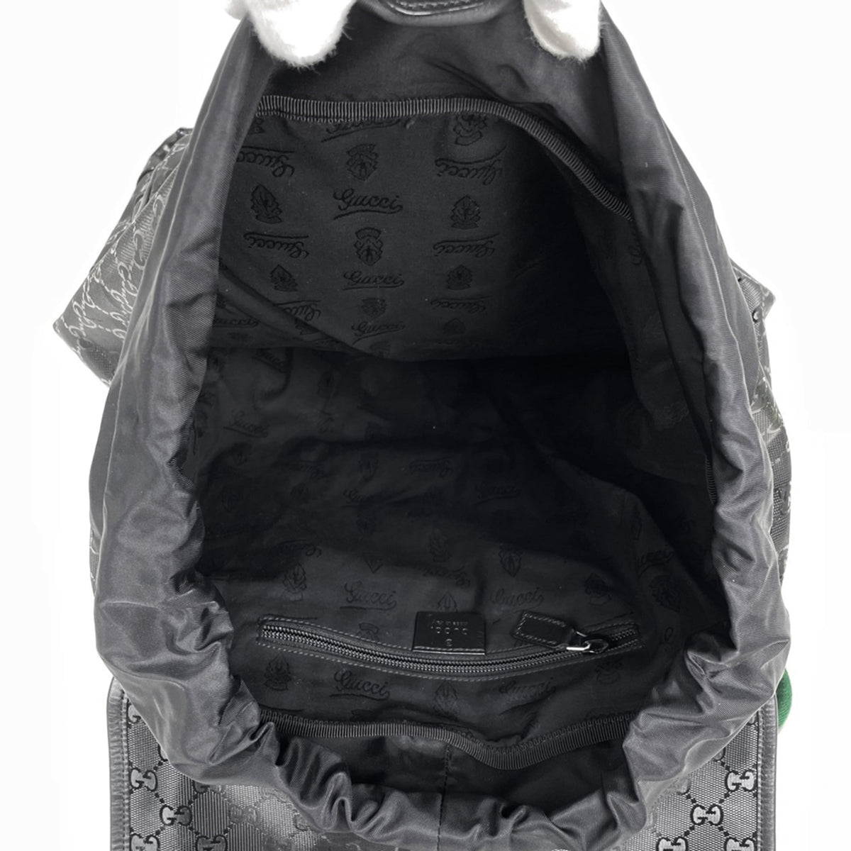 Gucci Gg Imprimé Black Coated Canvas Backpack (Pre-Owned)