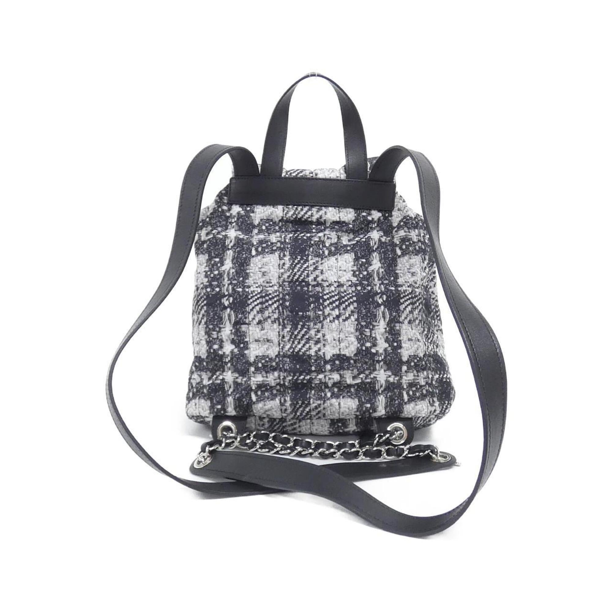 Chanel Black White Nylon Backpack (Pre-Owned)