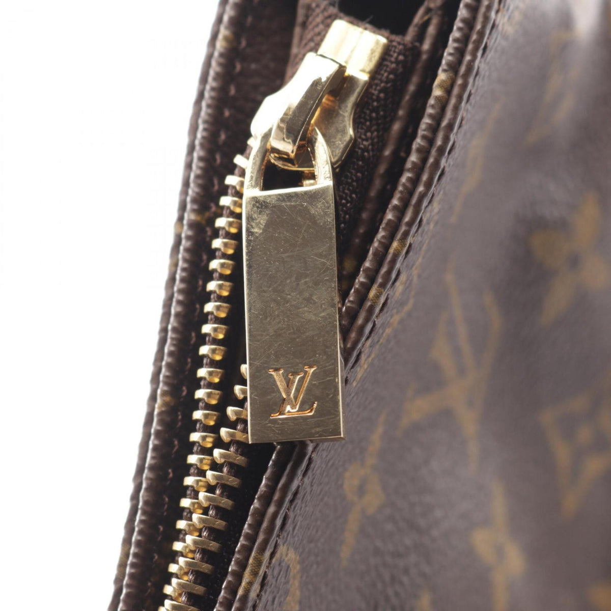 Louis Vuitton Brown Coated Canvas Leather Handbag Shoulder Bag (Pre-Owned)