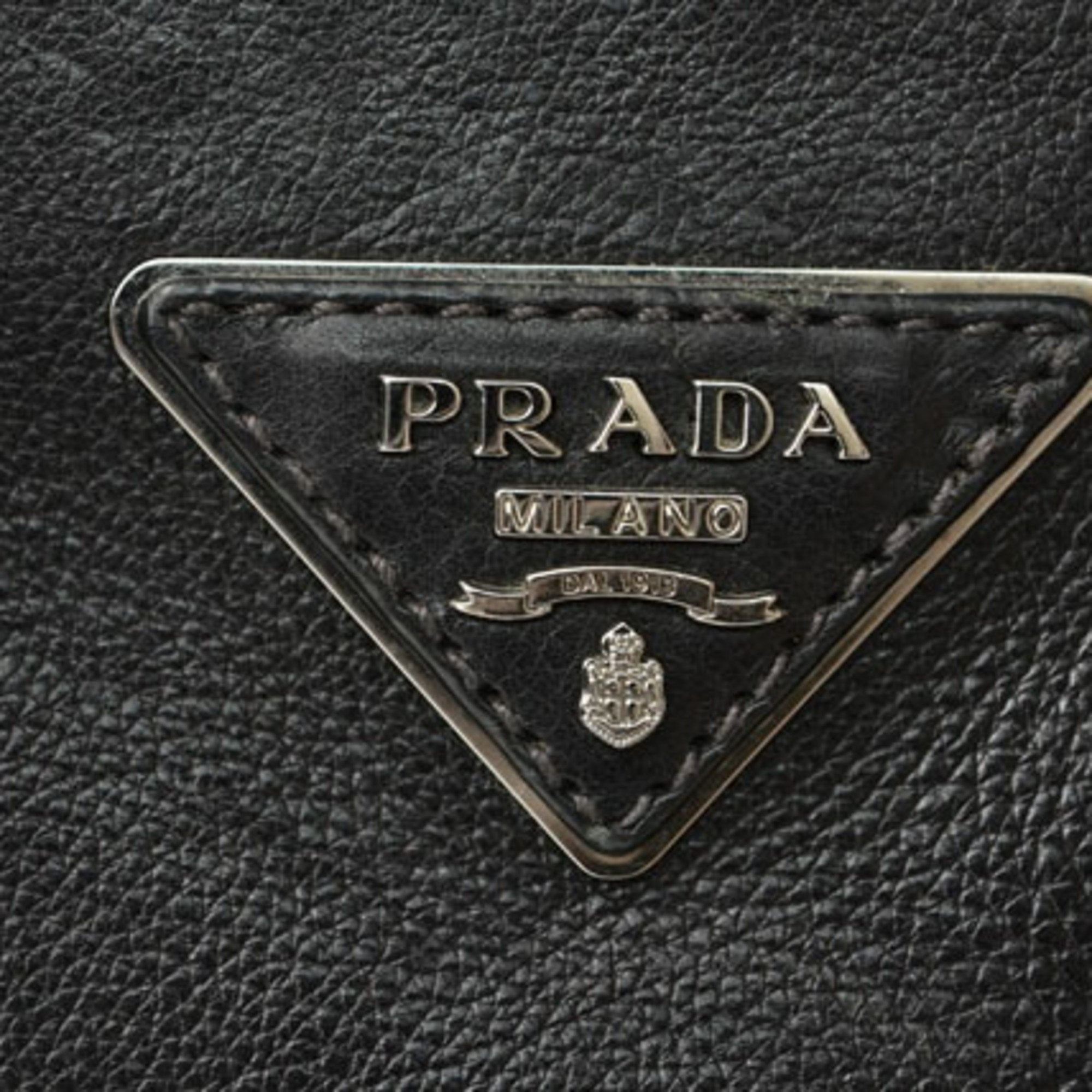 Prada Black Nero Leather Handbag Shoulder Bag (Pre-Owned)