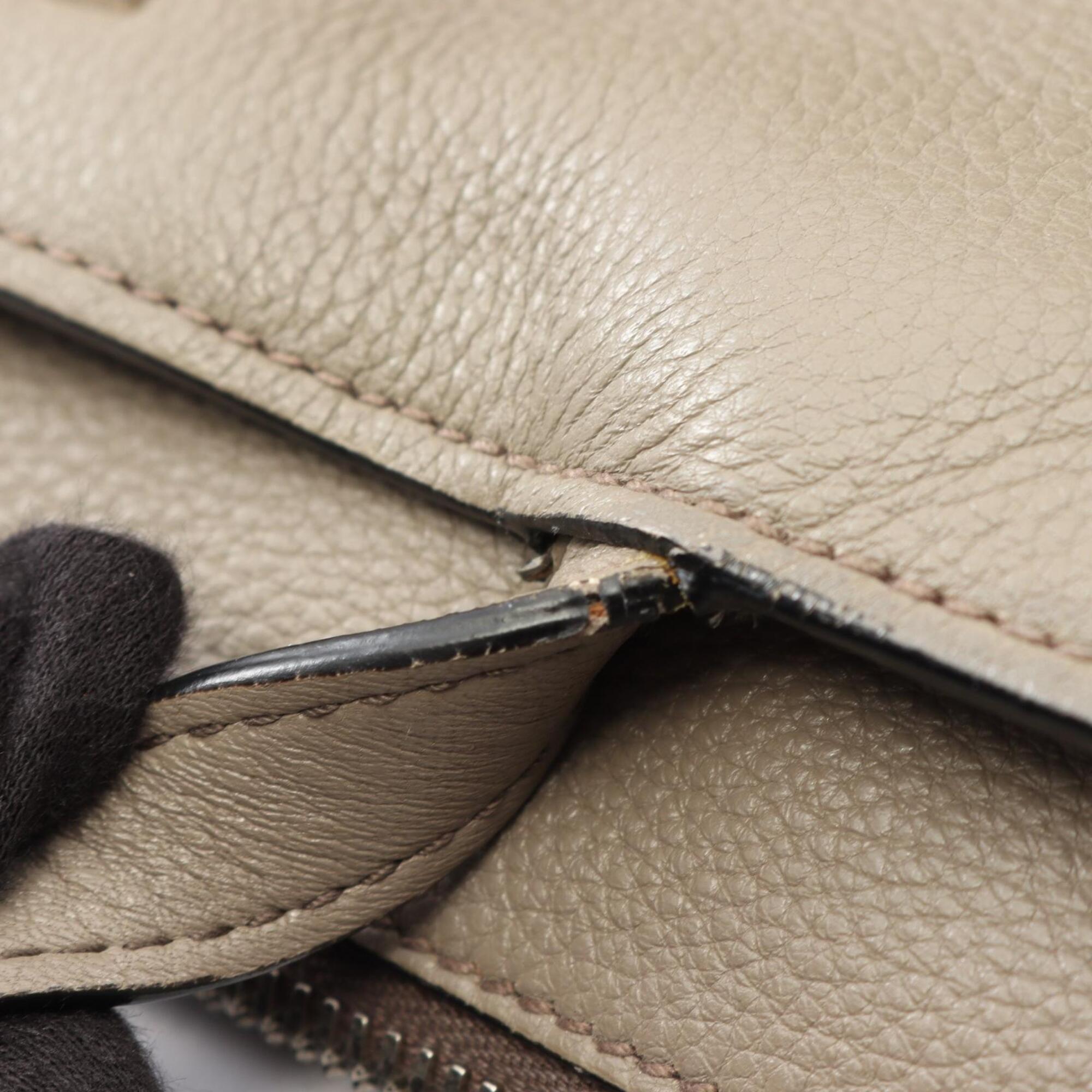 Prada Beige Leather Handbag Tote Bag (Pre-Owned)