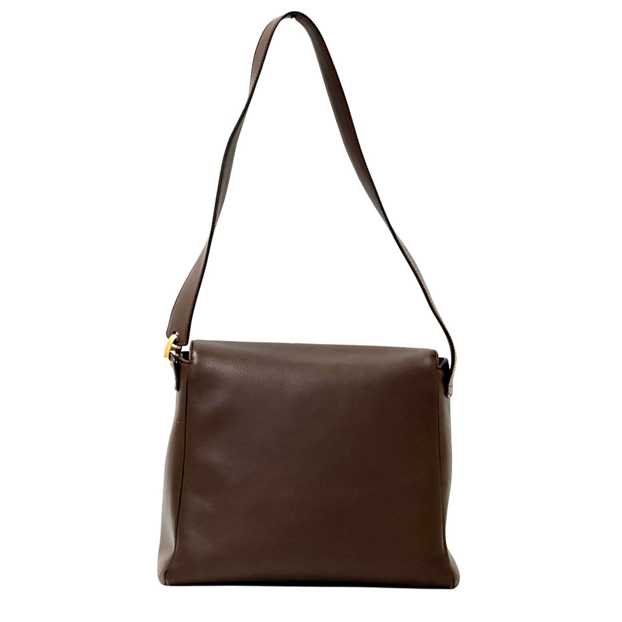 Loewe Dark Brown Leather Handbag Shoulder Bag (Pre-Owned)