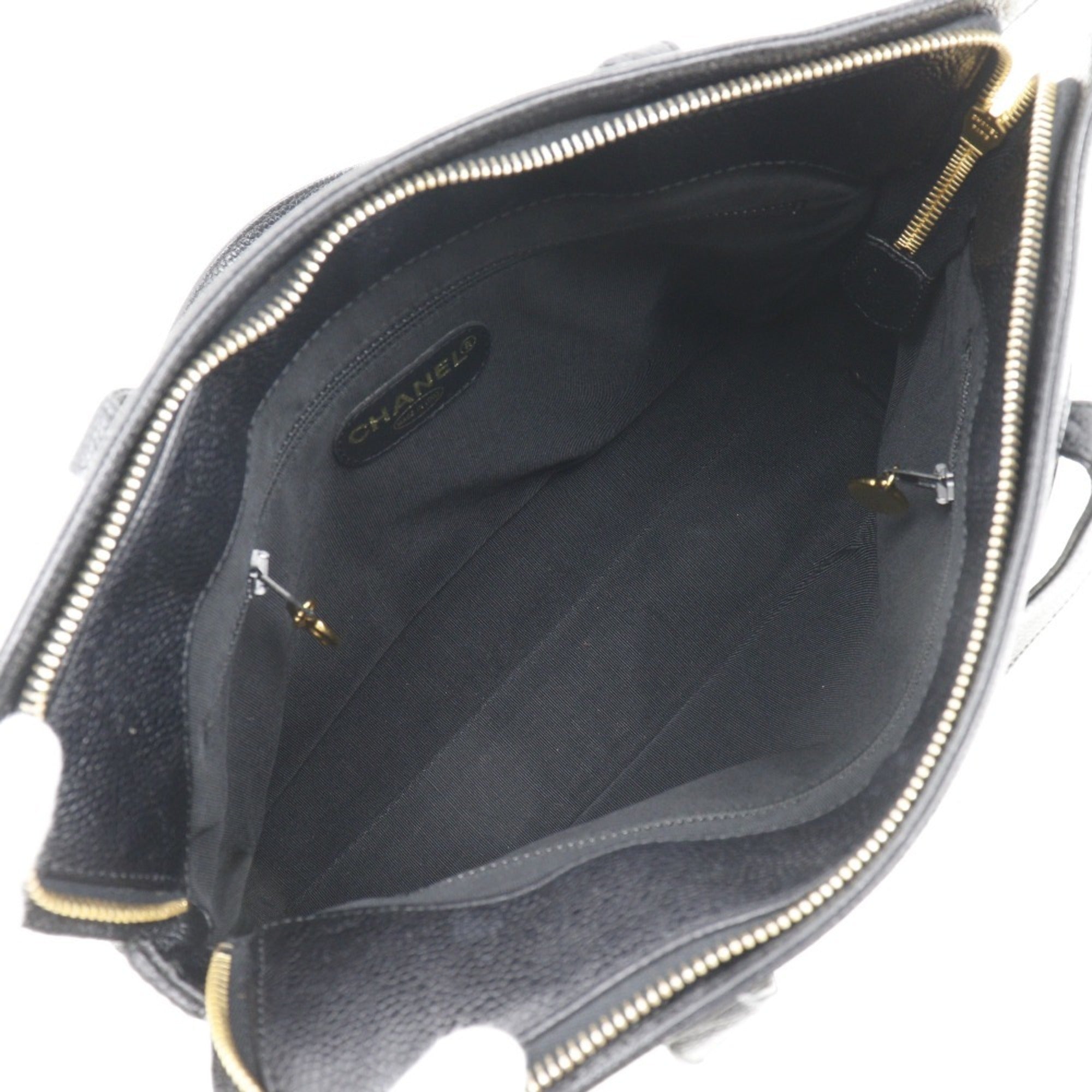 Chanel Black Caviar Leather Handbag (Pre-Owned)