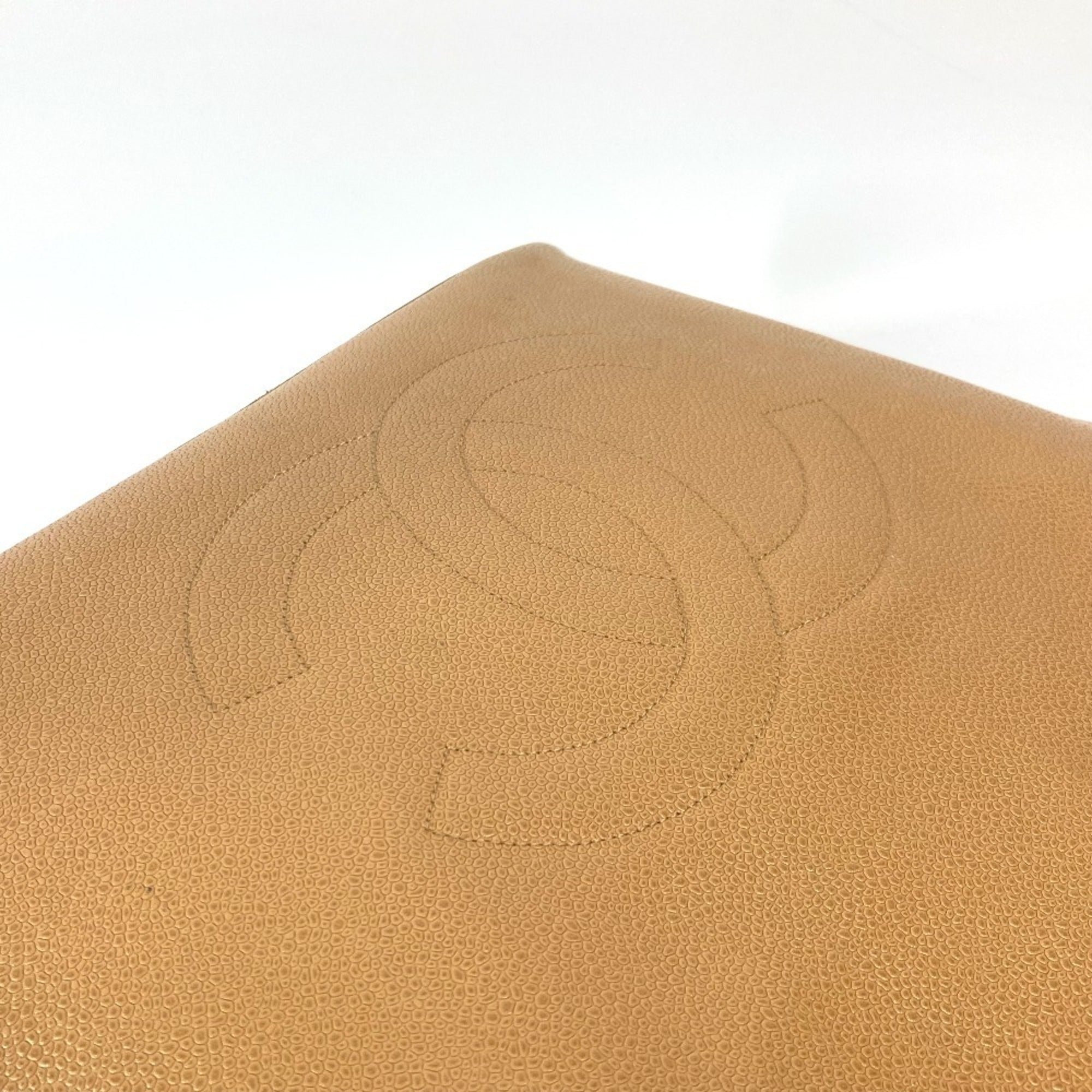 Chanel Beige Grained Calfskin Shoulder Bag Tote Bag (Pre-Owned)