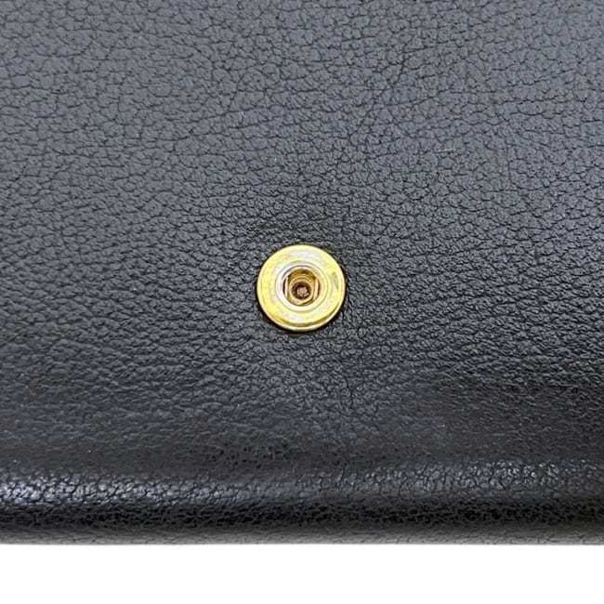 Yves Saint Laurent Black Leather Long Wallet (Bi-Fold) (Pre-Owned)