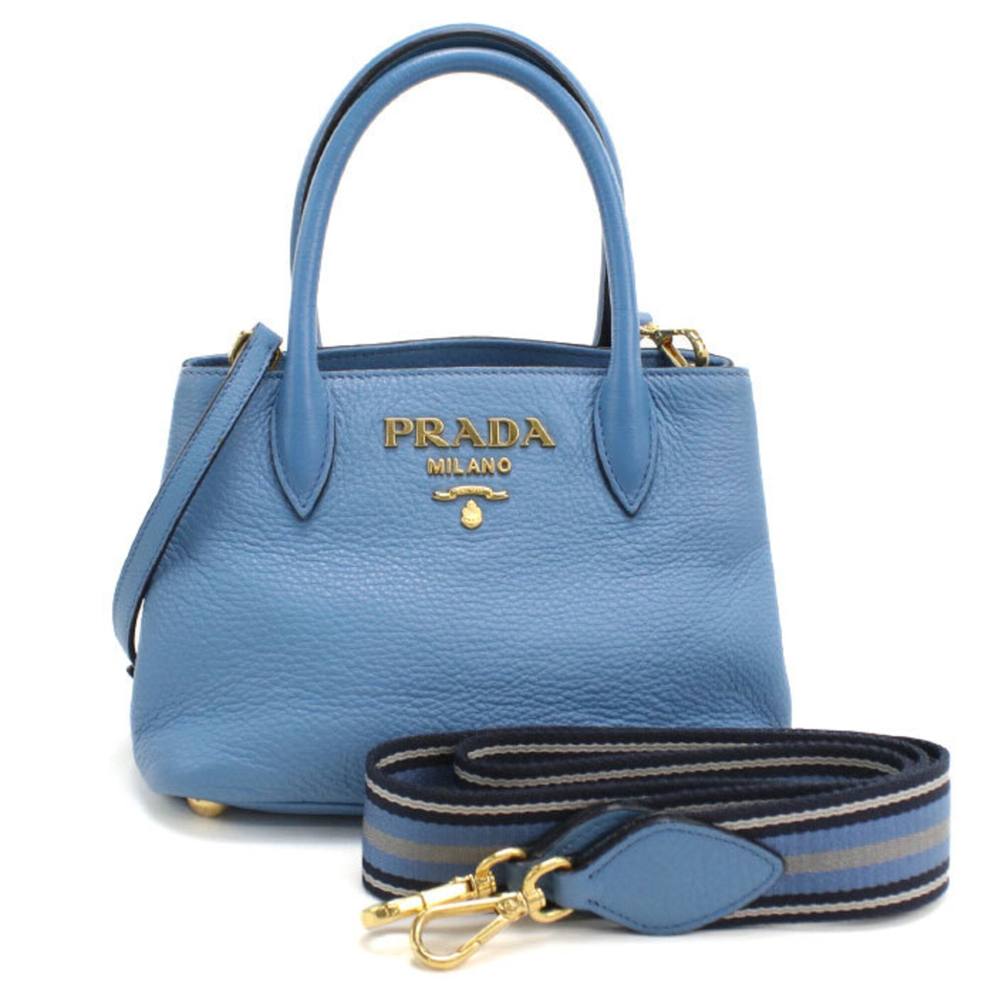 Prada Blue Leather Handbag (Pre-Owned)