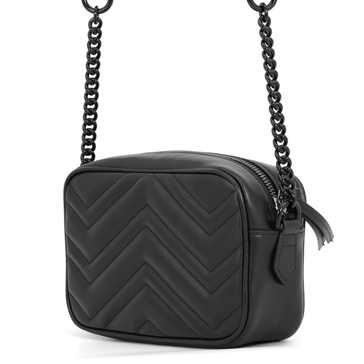 Gucci Gg Marmont Black Leather Shoulder Bag (Pre-Owned)