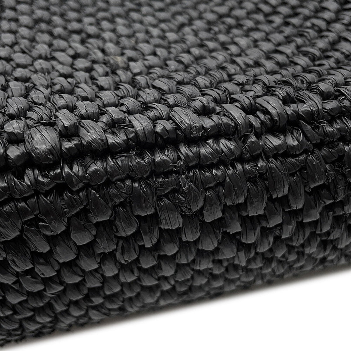 Loewe Black White Raffia Leather Handbag Shoulder Bag (Pre-Owned)