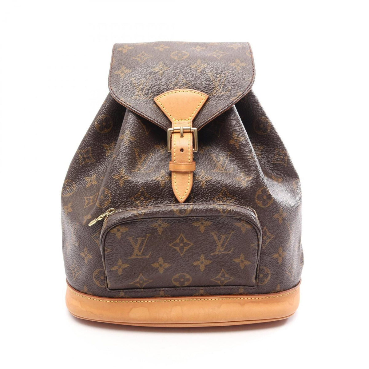 Louis Vuitton Brown Monogram Coated Canvas Leather Backpack Handbag (Pre-Owned)